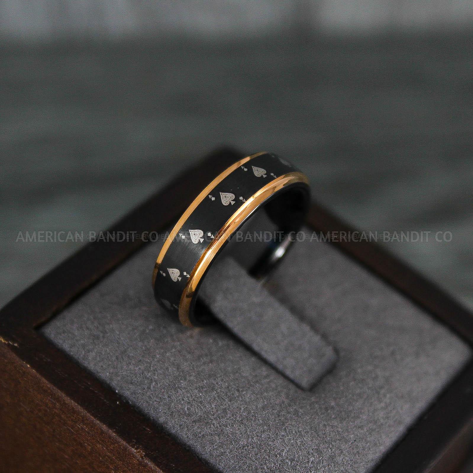 IMG_7976 Ace of Spades Rings, Poker Rings, Blackjack Rings, Poker Jewelry, Spade Rings, Spade Wedding Band - Image 1