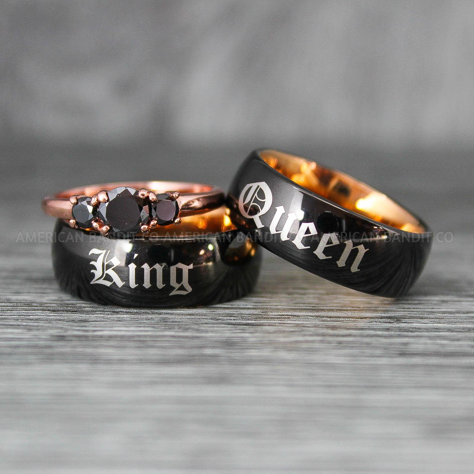 IMG_7980 King and Queen Rings, Her King His Queen Rings, King and Queen Rings, Couple Rings, Couple Wedding Bands - Image 1