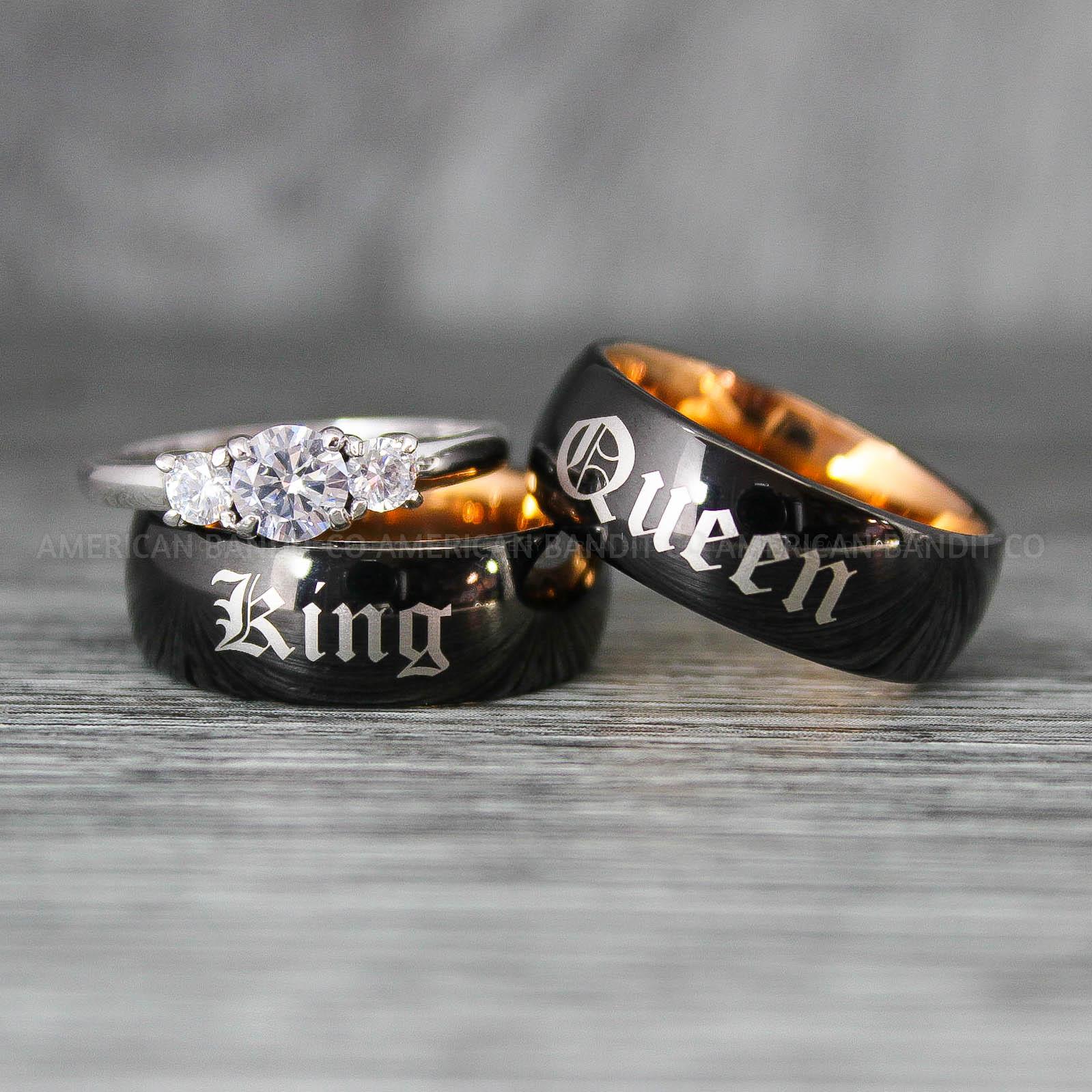 IMG_7981 King and Queen Rings, Her King His Queen Rings, King and Queen Rings, Couple Rings, Couple Wedding Bands - Image 1