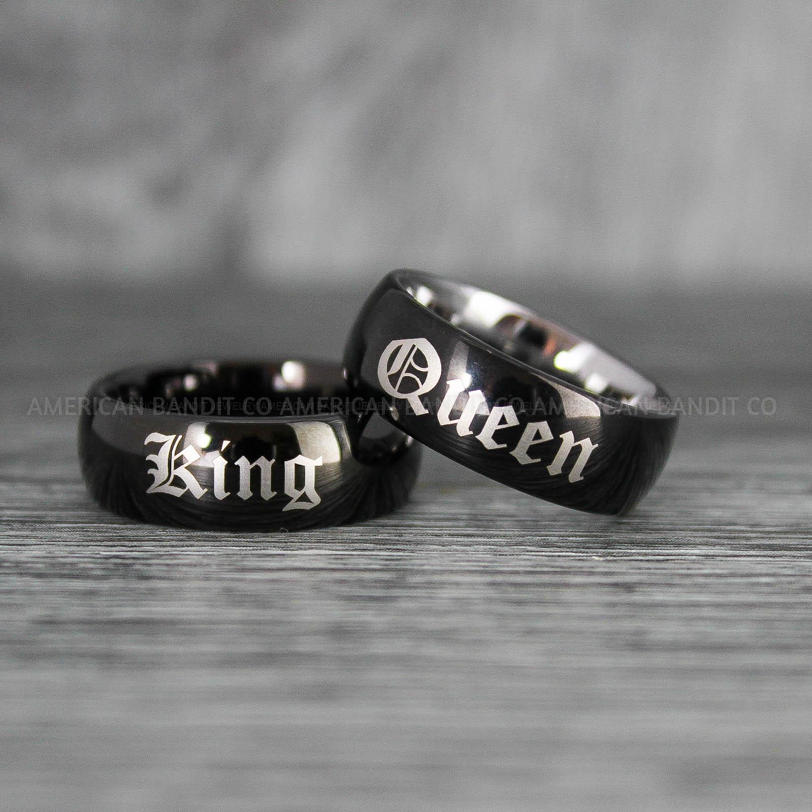 IMG_7988 Her King His Queen Rings, King and Queen Rings, Couple Rings, Couple Wedding Bands - Image 1