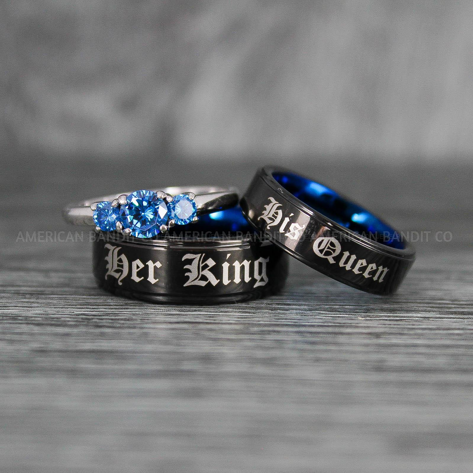 IMG_7990 King and Queen Rings, Her King His Queen Rings, King and Queen Rings, Couple Rings, Couple Wedding Bands - Image 1