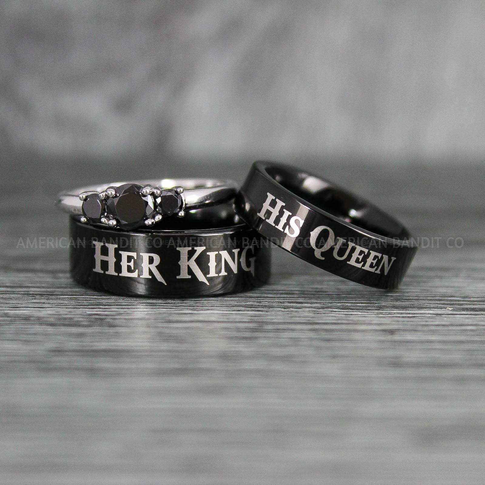 IMG_7998 King and Queen Rings, Her King His Queen Rings, King and Queen Rings, Couple Rings, Couple Wedding Bands - Image 1