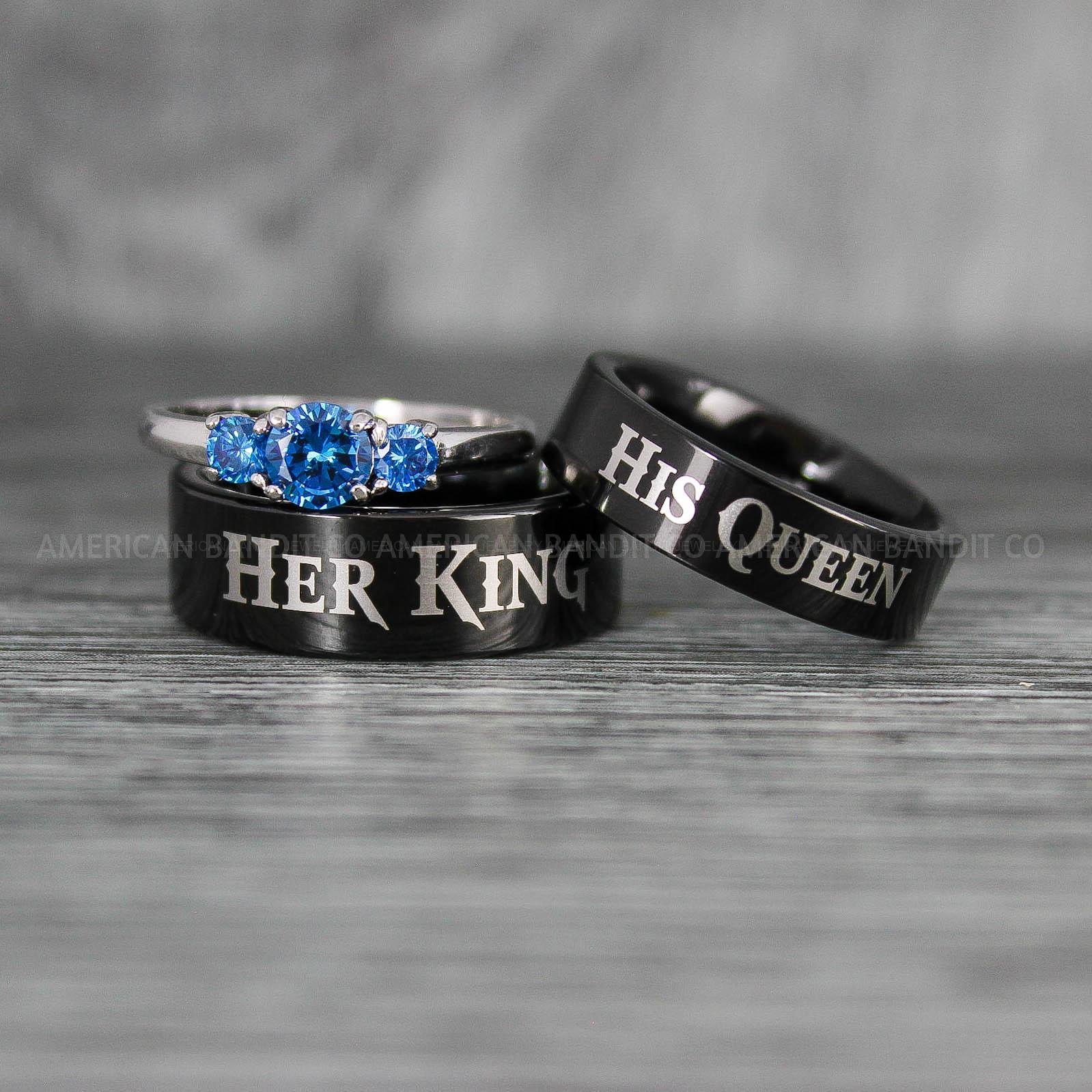 IMG_7999 King and Queen Rings, Her King His Queen Rings, King and Queen Rings, Couple Rings, Couple Wedding Bands - Image 1