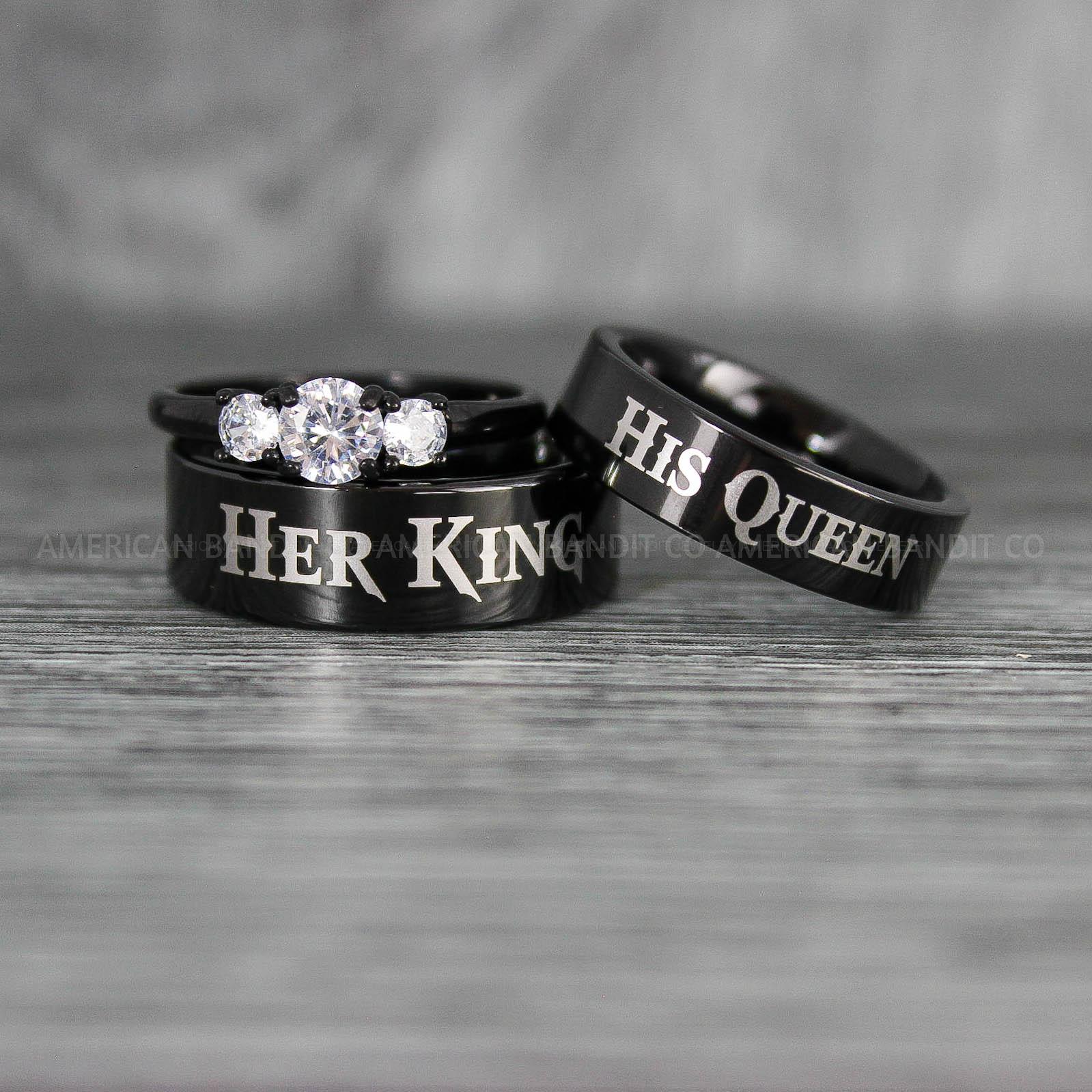 IMG_8001 King and Queen Rings, Her King His Queen Rings, King and Queen Rings, Couple Rings, Couple Wedding Bands - Image 1