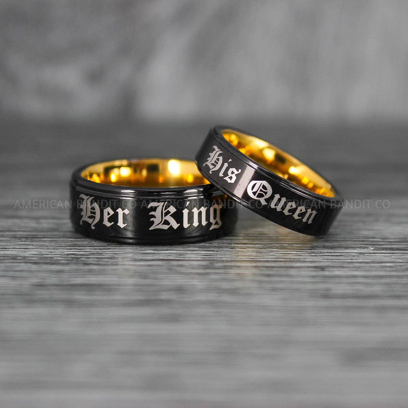 IMG_8003 King and Queen Rings, Her King His Queen Rings, King and Queen Rings, Couple Rings, Couple Wedding Bands - Image 1