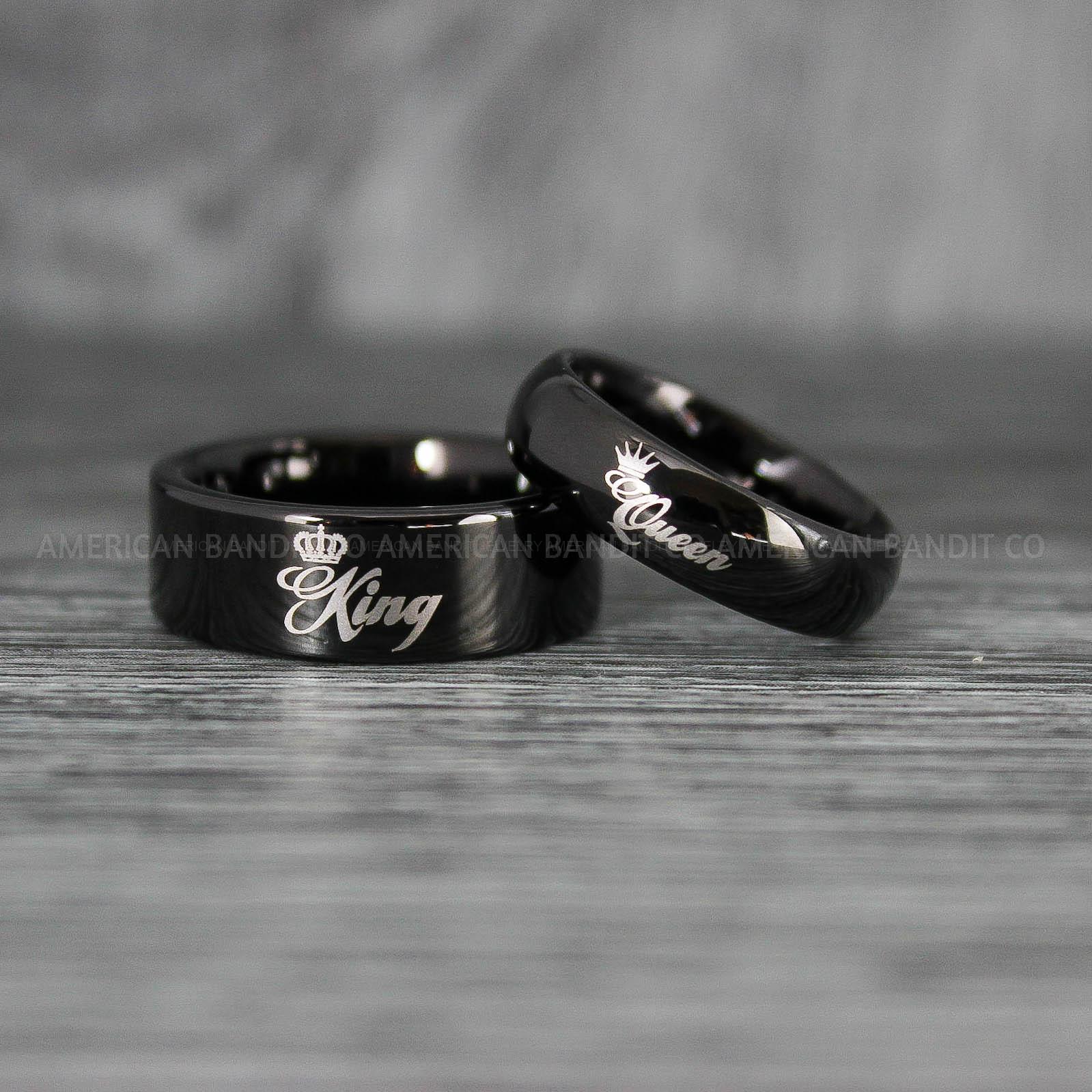 IMG_8004 Her King His Queen Rings, King and Queen Rings, Couple Rings, Couple Wedding Bands - Image 1