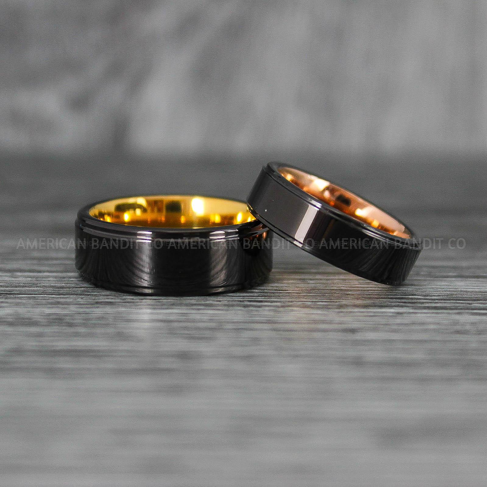 IMG_8007 Black Wedding Bands, Couple Rings, Couple Wedding Rings, Matching Rings, Matching Wedding Bands, Black Wedding Rings, Couple Jewelry - Image 1
