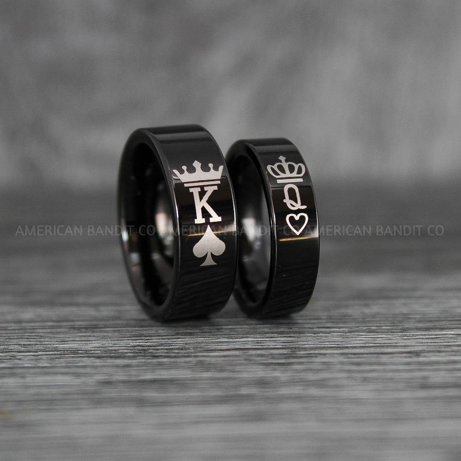 IMG_8015 Her King His Queen Rings, King and Queen Rings, Couple Rings, Couple Wedding Bands - Image 1