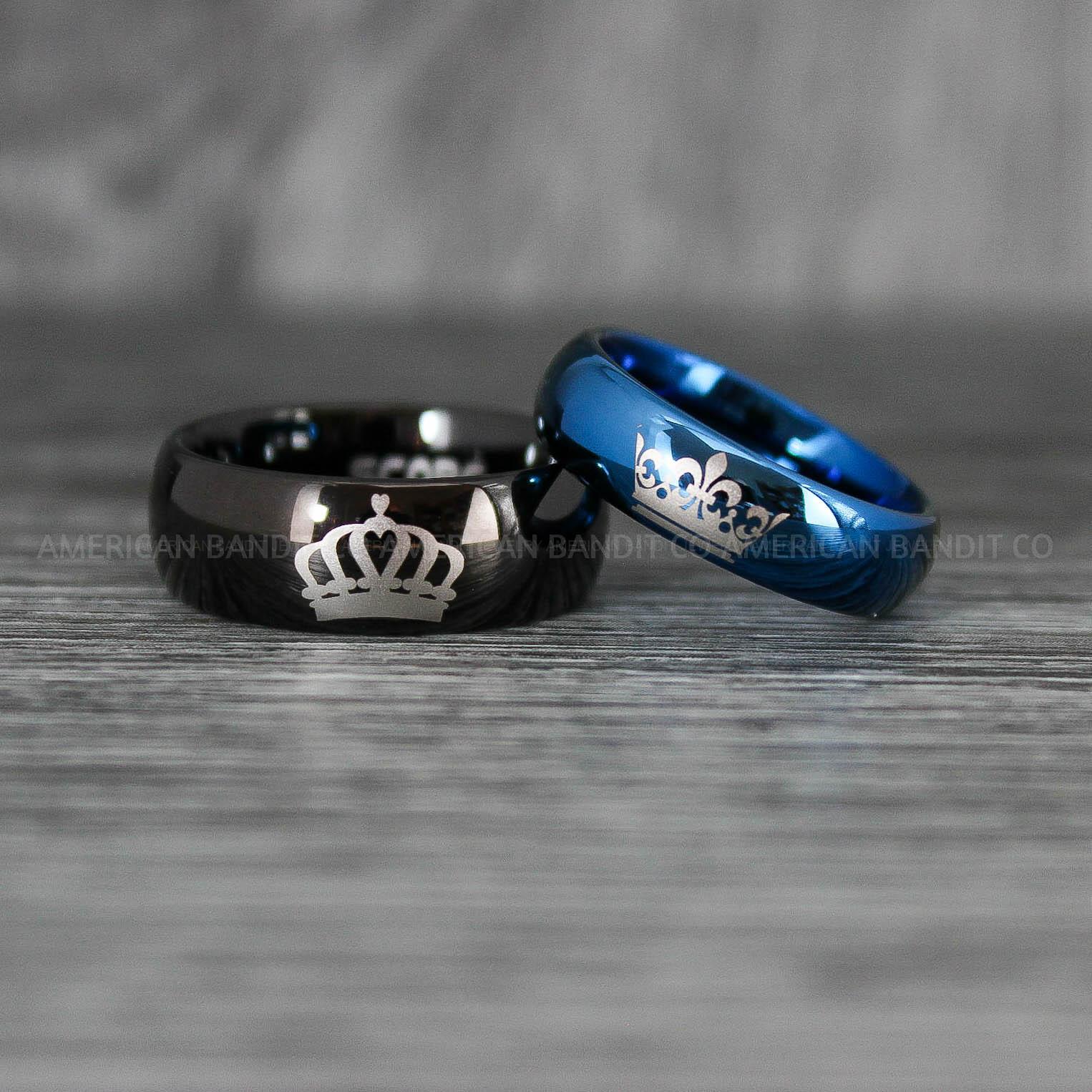 IMG_8024 Her King His Queen Rings, King and Queen Rings, Couple Rings, Couple Wedding Bands - Image 1