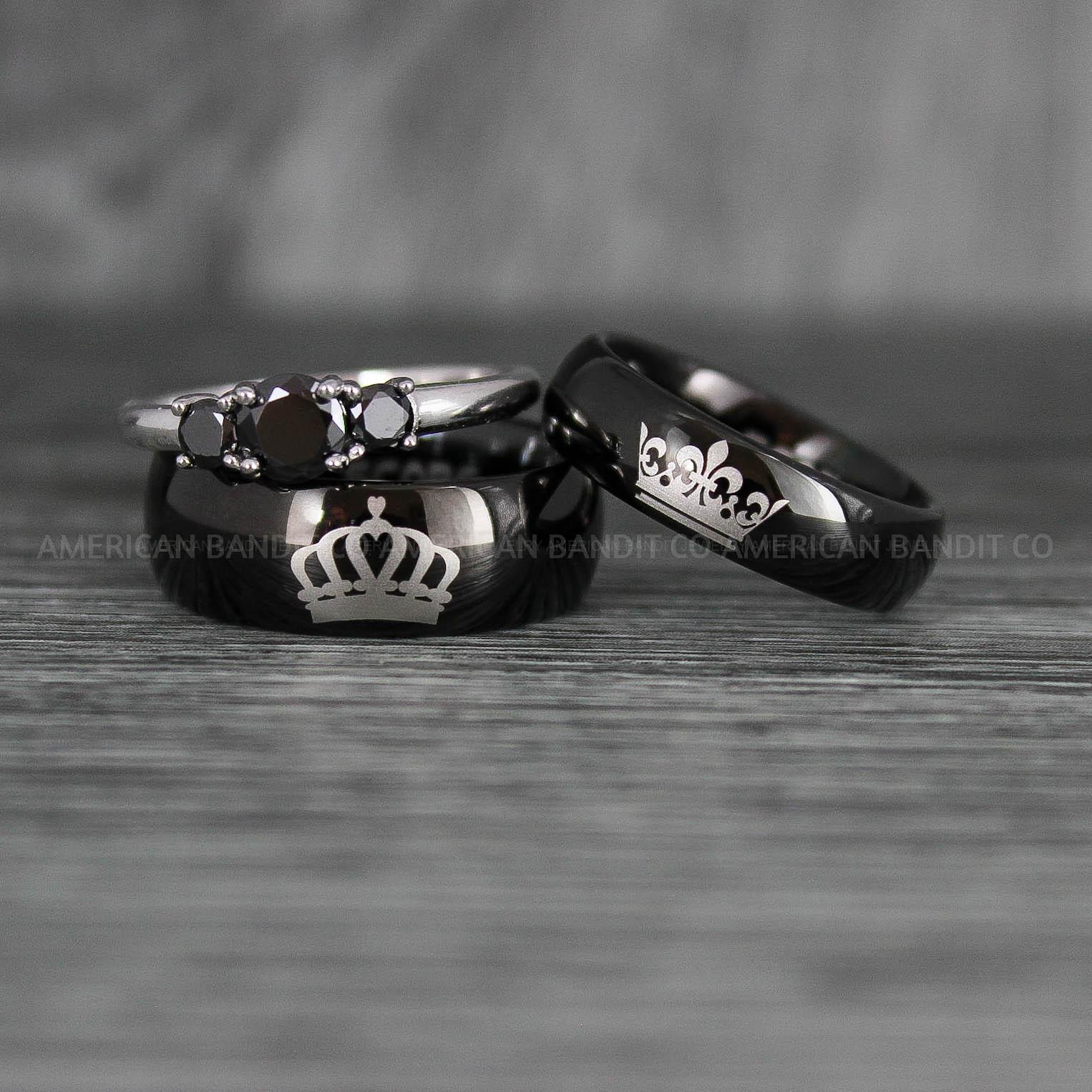 IMG_8028 King and Queen Rings, Her King His Queen Rings, King and Queen Rings, Couple Rings, Couple Wedding Bands - Image 1