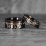 Her King His Queen Rings, King and Queen Rings, Couple Rings, Couple Wedding Bands