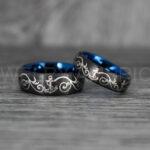 Nautical Ring, Anchor Ring, Black Anchor Rings, Black Wedding Rings, Black Nautical Rings, Black Wedding Bands, Black Anchor Tungsten Rings