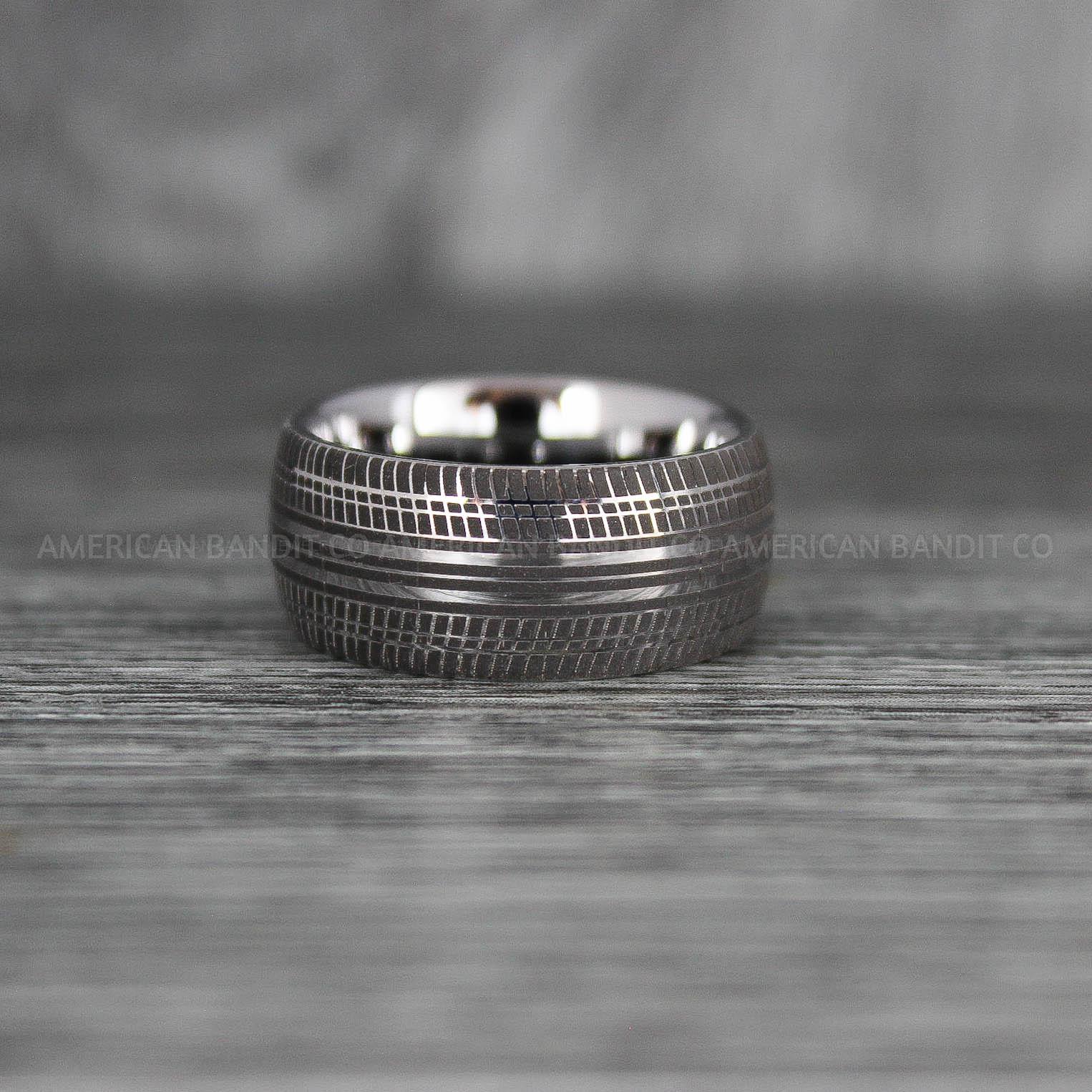 IMG_8038 Tire Ring, Tire Tread Pattern Ring, Tire Tread Ring, Mechanic Ring, Auto Racing Ring, Truck Driver Ring - Image 1