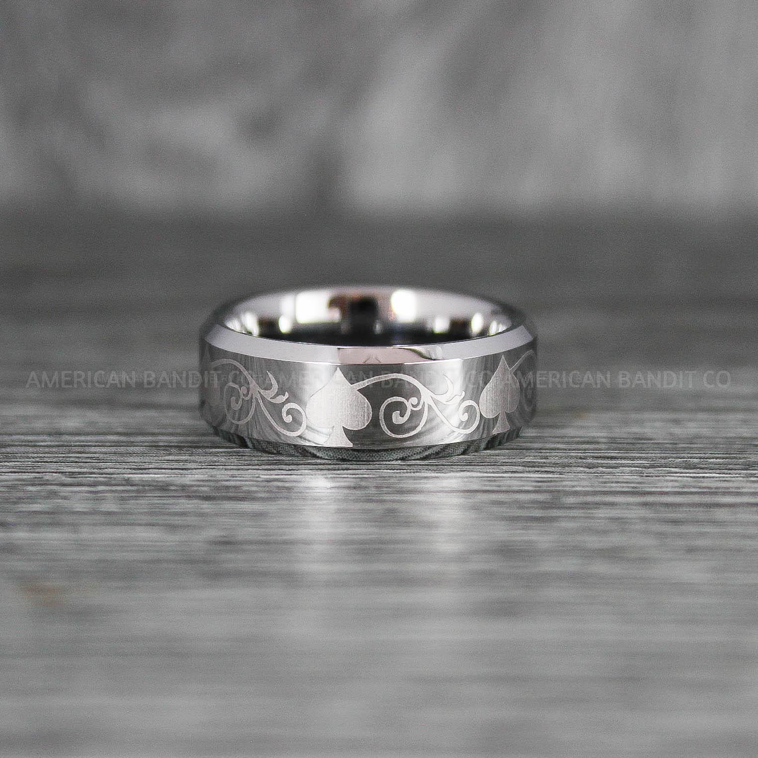 IMG_8046 Ace of Spades Rings, Poker Rings, Blackjack Rings, Poker Jewelry, Spade Rings, Spade Wedding Band - Image 1