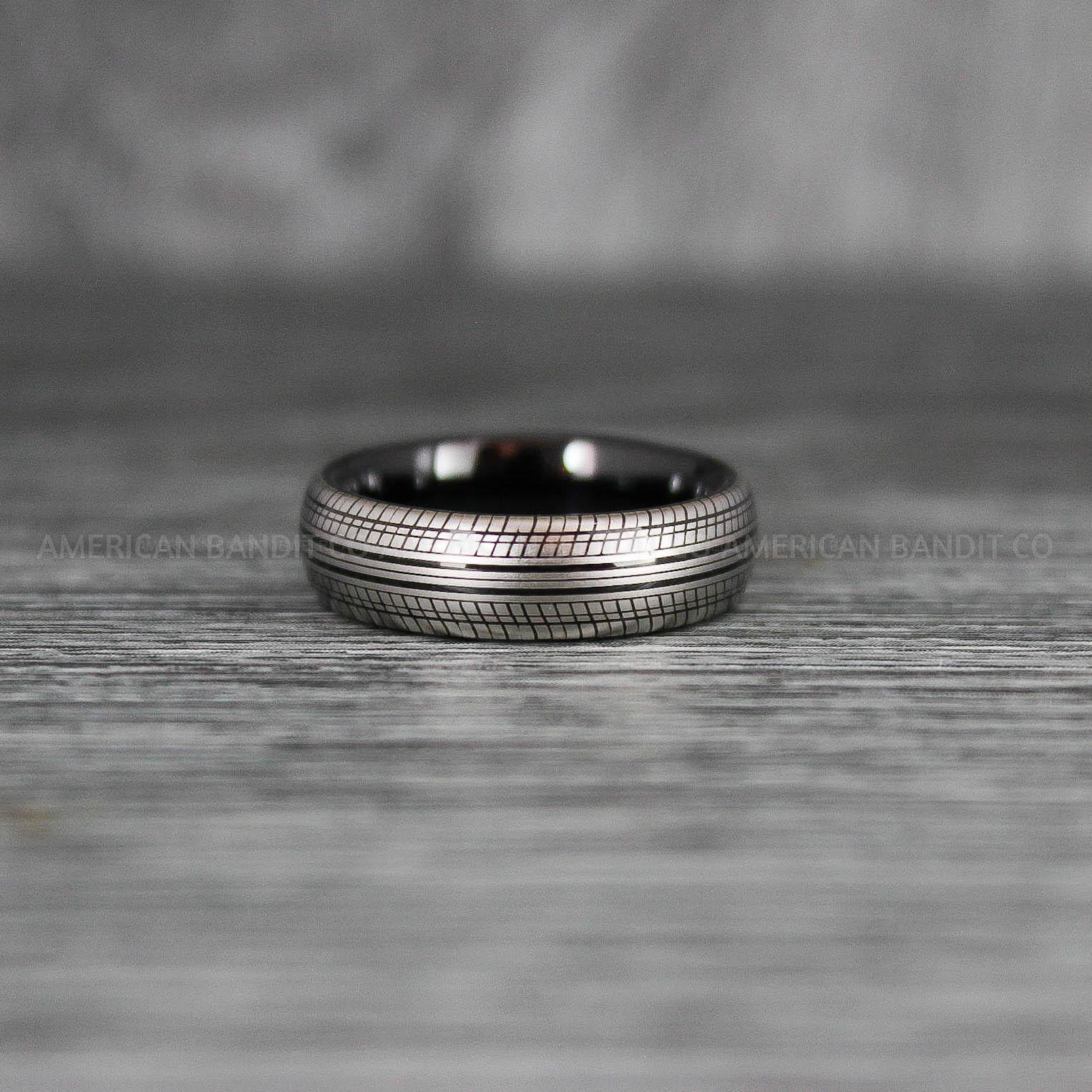 IMG_8049 Tire Ring, Tire Tread Pattern Ring, Tire Tread Ring, Mechanic Ring, Auto Racing Ring, Truck Driver Ring - Image 1