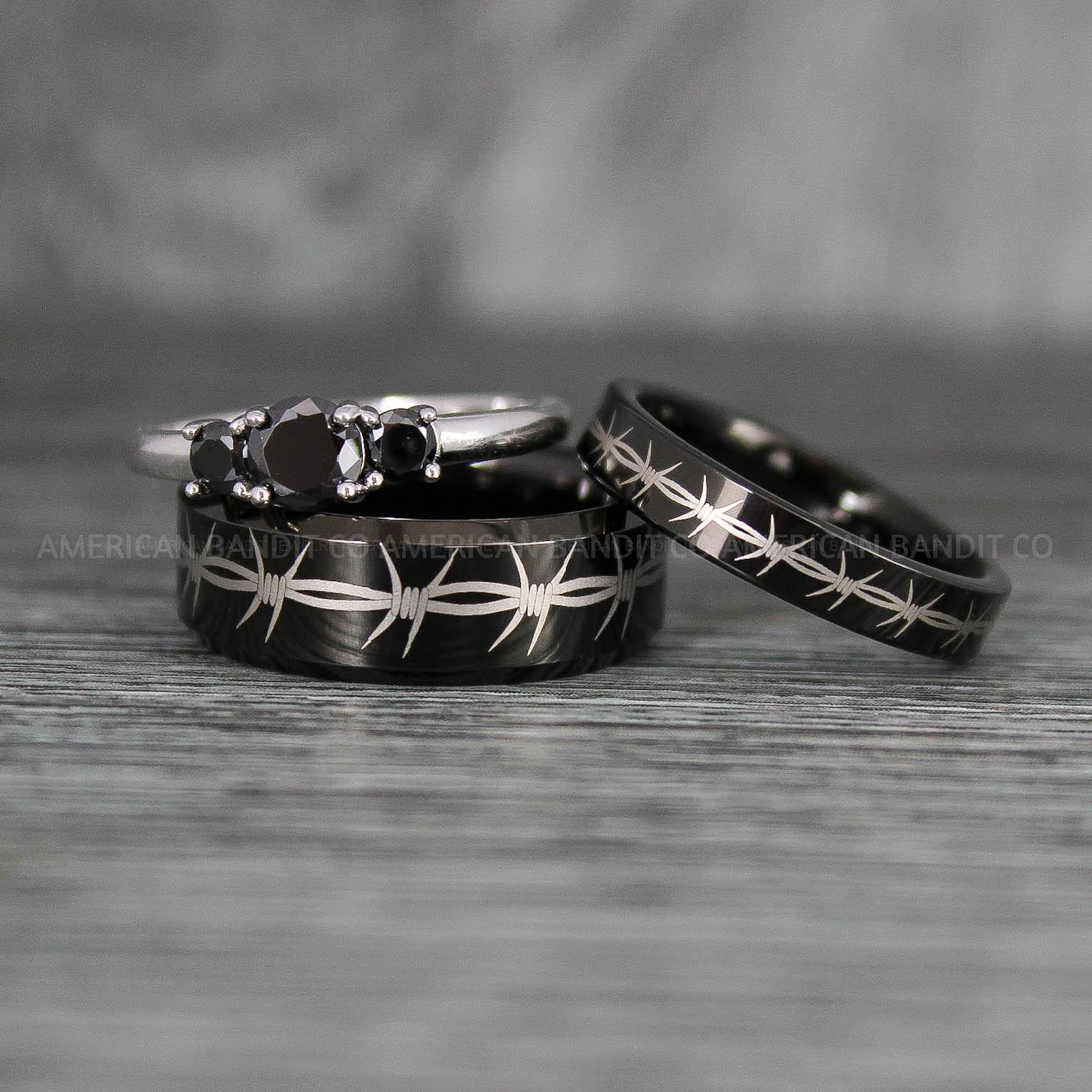 IMG_8053 Barb Wire Rings, Barbed Wire Rings, Barb Wire Wedding Rings, Biker Rings, Black Wedding Bands, Biker Wedding Bands - Image 1