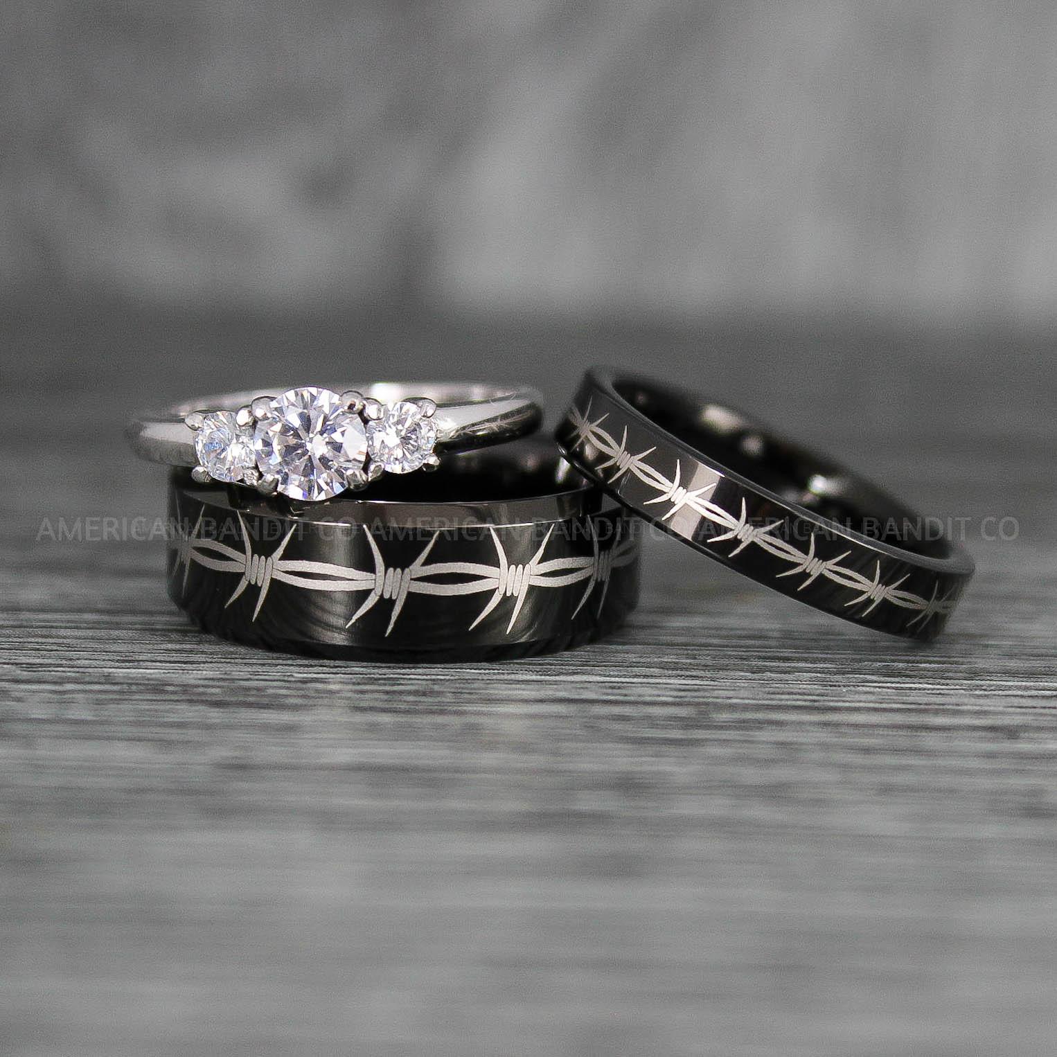 IMG_8054 Barb Wire Rings, Barbed Wire Rings, Barb Wire Wedding Rings, Biker Rings, Black Wedding Bands, Biker Wedding Bands - Image 1