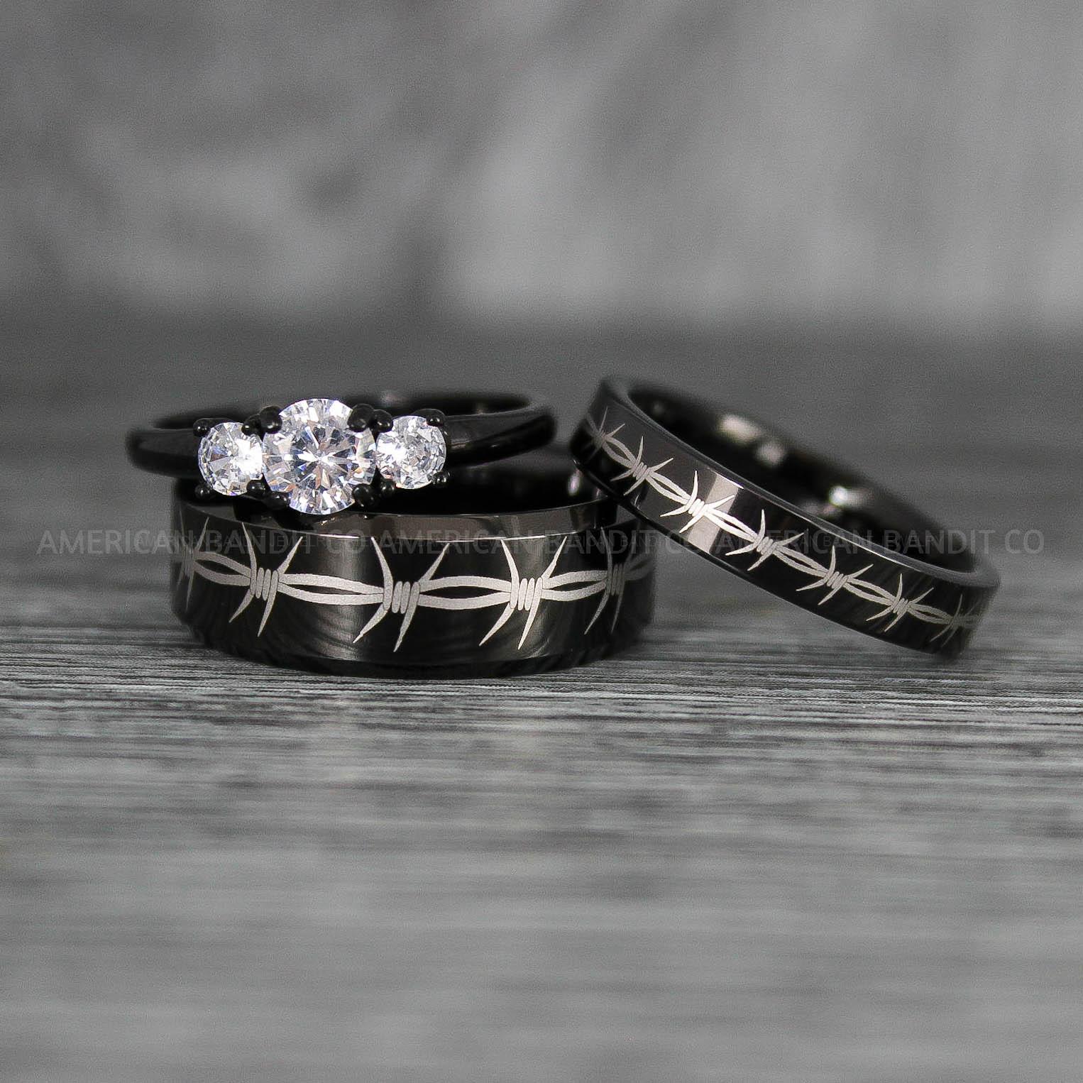 IMG_8055 Barb Wire Rings, Barbed Wire Rings, Barb Wire Wedding Rings, Biker Rings, Black Wedding Bands, Biker Wedding Bands - Image 1