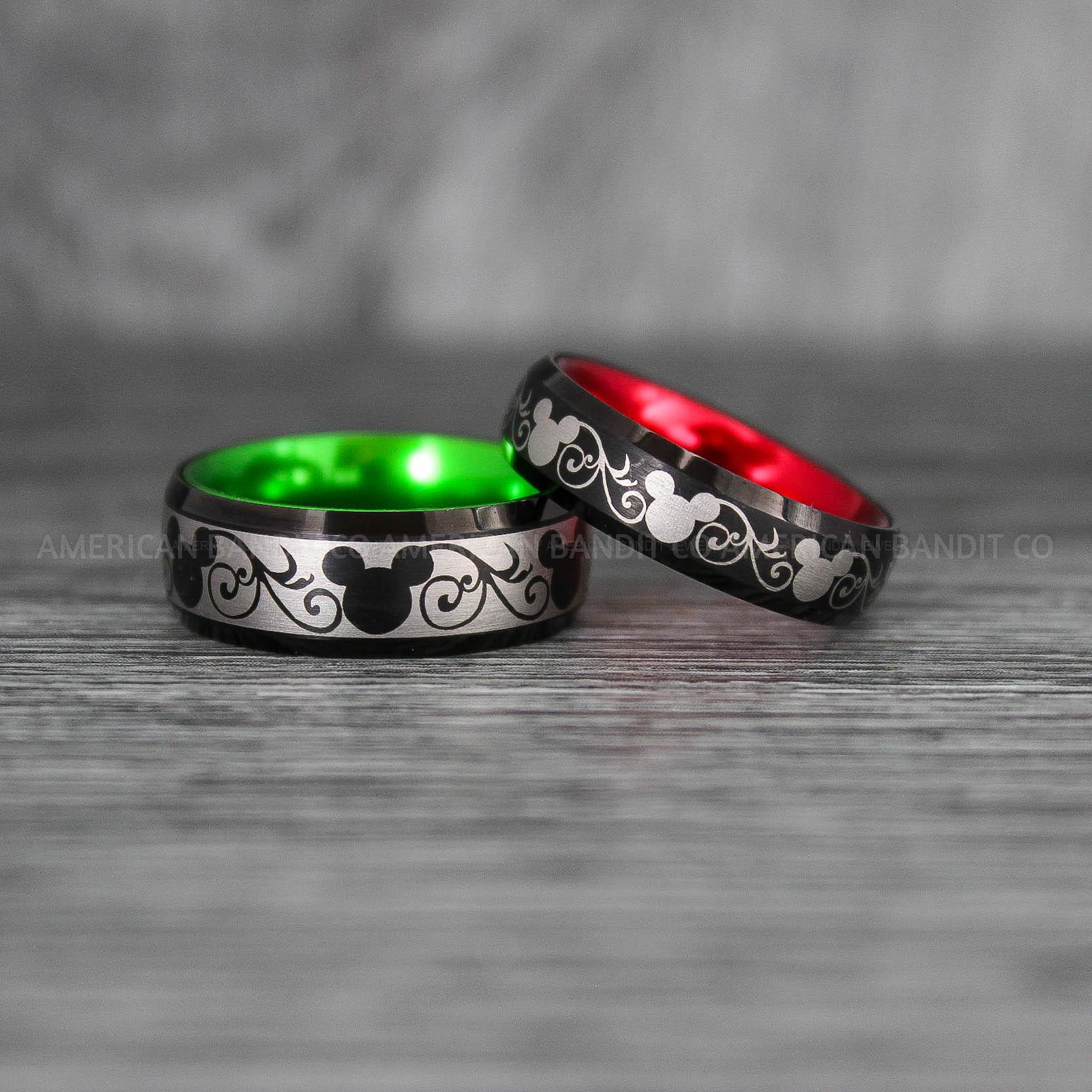 IMG_8062 Mickey Mouse Rings, Mickey Rings, Couple Wedding Bands, Couple Rings, Mickey Mouse Wedding Bands - Image 1