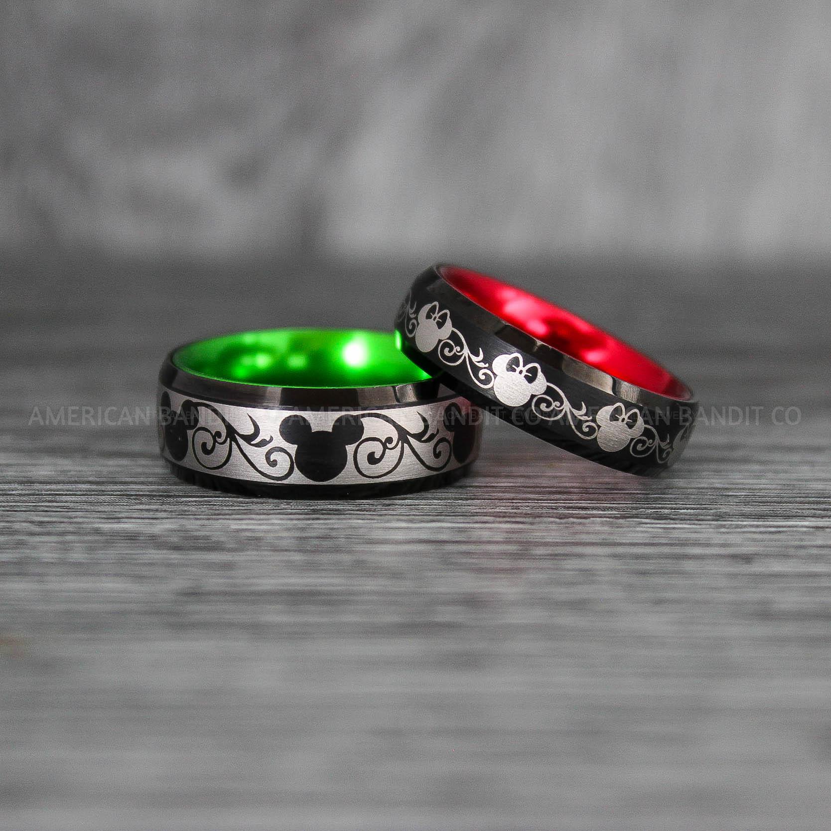 IMG_8063 Mickey Mouse Rings, Mickey Rings, Couple Wedding Bands, Couple Rings, Mickey Mouse Wedding Bands - Image 1