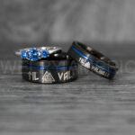 Til Valhalla Rings, Viking Rings, Runes Rings, Valknut Rings, Nordic Rings, Norsemen Rings, Nordic Runes Rings, Black Tungsten Bands