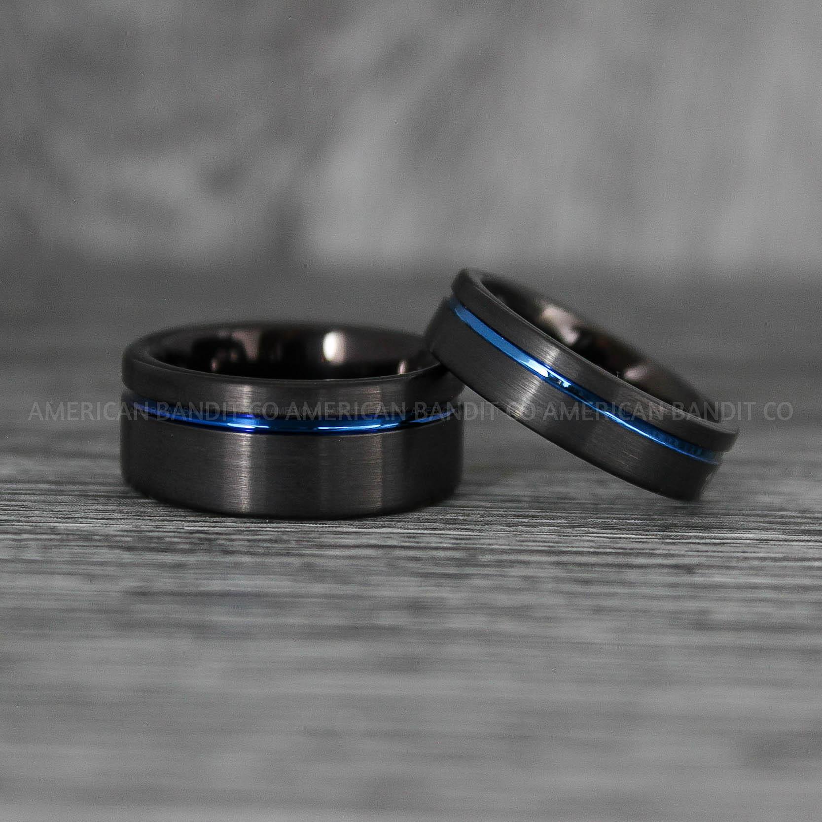 IMG_8072 Black Wedding Bands, Couple Rings, Couple Wedding Rings, Matching Rings, Matching Wedding Bands, Black Wedding Rings, Couple Jewelry - Image 1