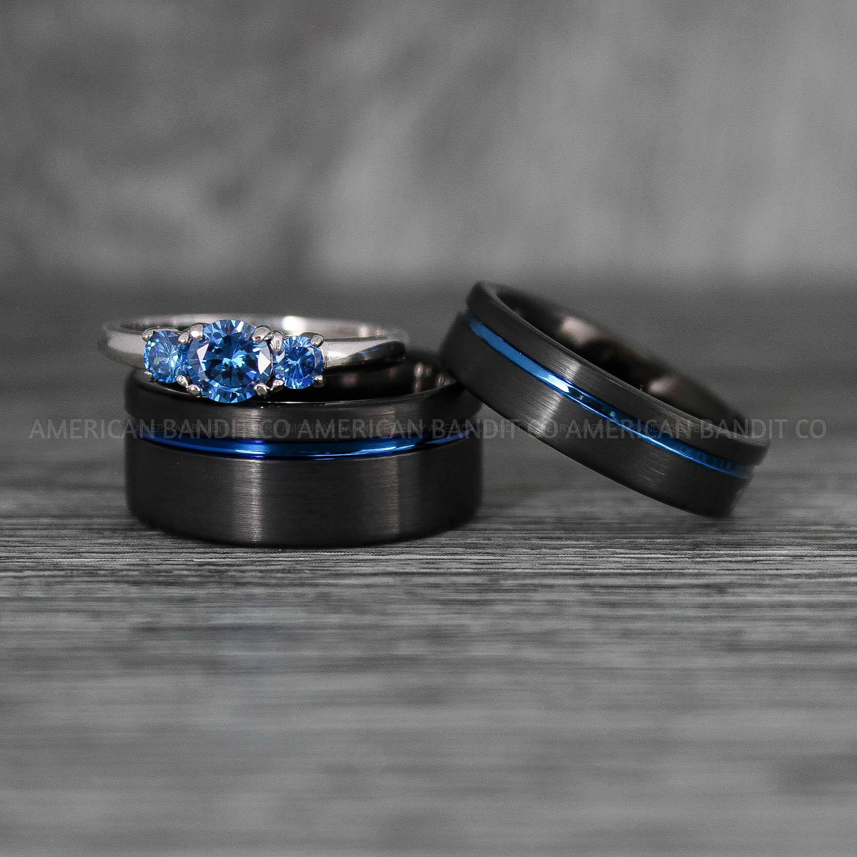 IMG_8073 Black Wedding Bands, Couple Rings, Couple Wedding Rings, Matching Rings, Matching Wedding Bands, Black Wedding Rings, Couple Jewelry - Image 1