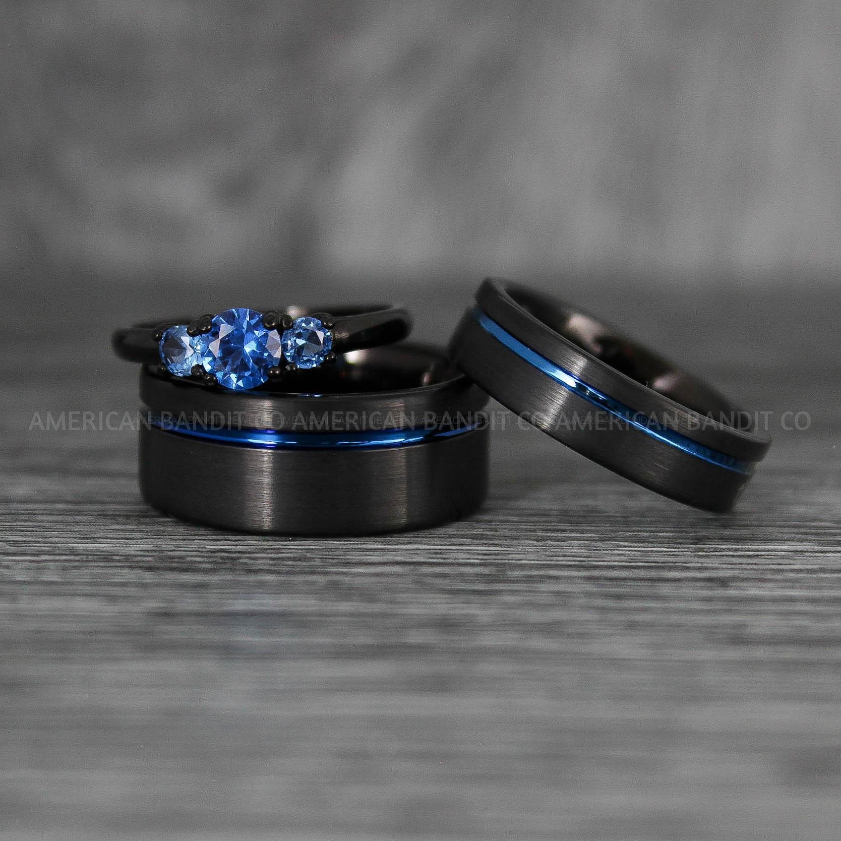 IMG_8074 Black Wedding Bands, Couple Rings, Couple Wedding Rings, Matching Rings, Matching Wedding Bands, Black Wedding Rings, Couple Jewelry - Image 1