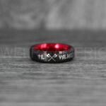 Til Valhalla Rings, Viking Rings, Runes Rings, Valknut Rings, Nordic Rings, Norsemen Rings, Nordic Runes Rings, Black Tungsten Bands