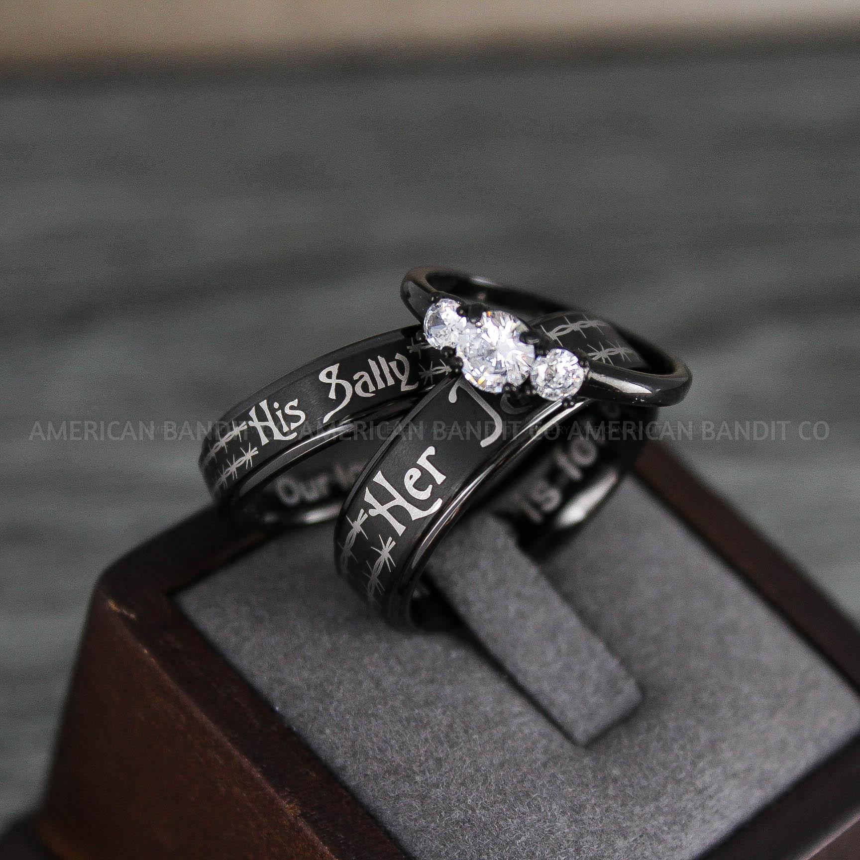 IMG_8095 Jack and Sally Rings, Jack and Sally Wedding Bands, Couple Rings, Jack and Sally Wedding Rings - Image 1