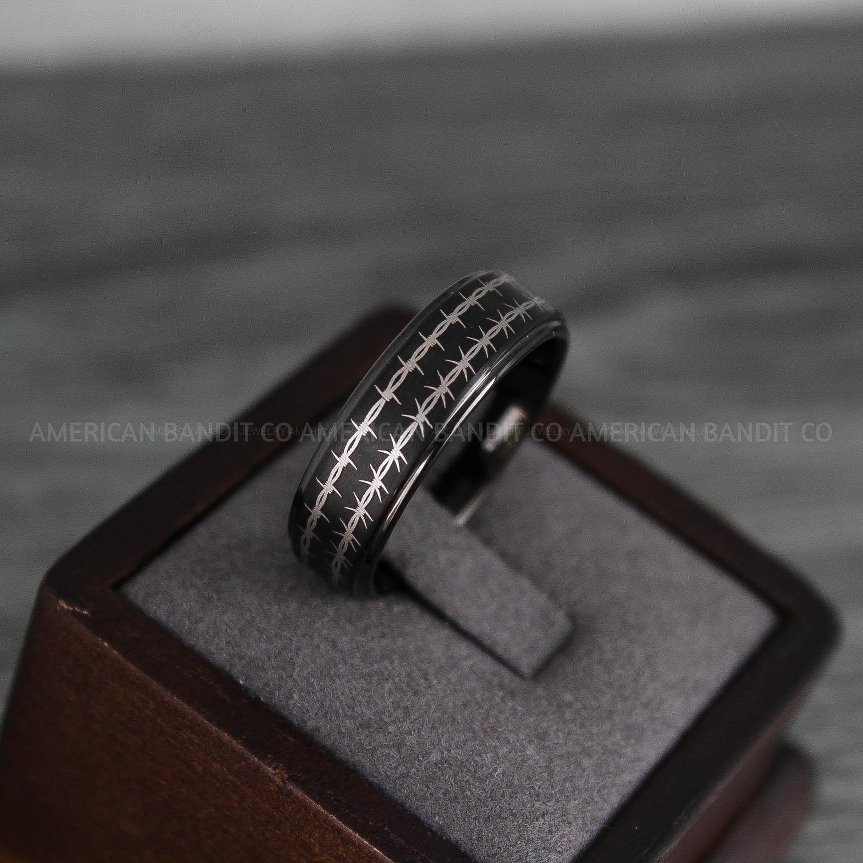 IMG_8096 Barb Wire Rings, Barbed Wire Rings, Barb Wire Wedding Rings, Biker Rings, Black Wedding Bands, Biker Wedding Band - Image 1