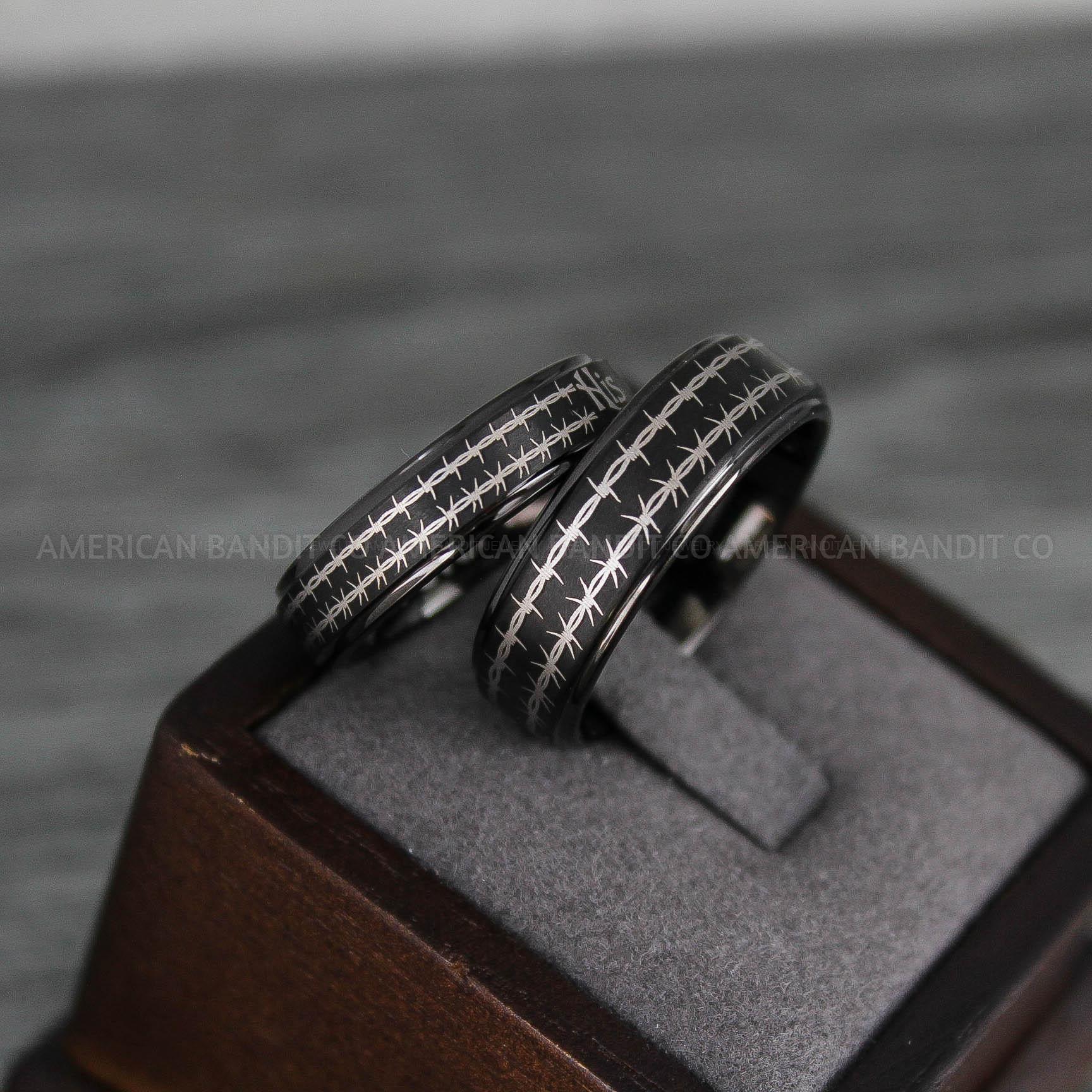 IMG_8097 Barb Wire Rings, Barbed Wire Rings, Barb Wire Wedding Rings, Biker Rings, Black Wedding Bands, Biker Wedding Bands - Image 1