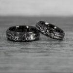 Jack and Sally Rings, Jack and Sally Wedding Bands, Couple Rings, Jack and Sally Wedding Rings - Image 2