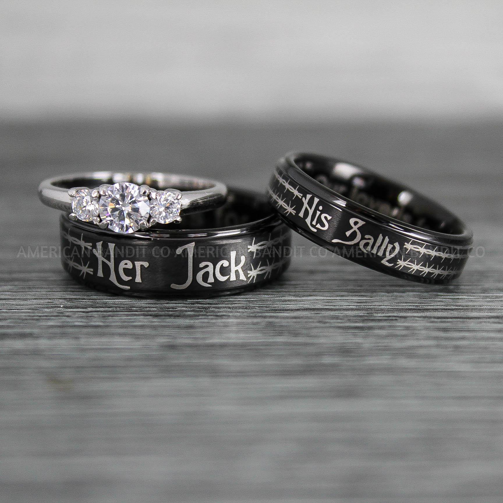 IMG_8101 Jack and Sally Rings, Jack and Sally Wedding Bands, Couple Rings, Jack and Sally Wedding Rings - Image 1