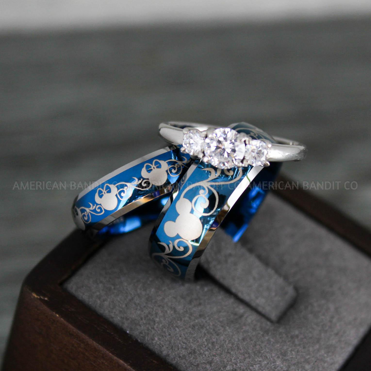 IMG_8112 Mickey Mouse Rings, Mickey Rings, Couple Wedding Bands, Couple Rings, Mickey Mouse Wedding Bands - Image 1