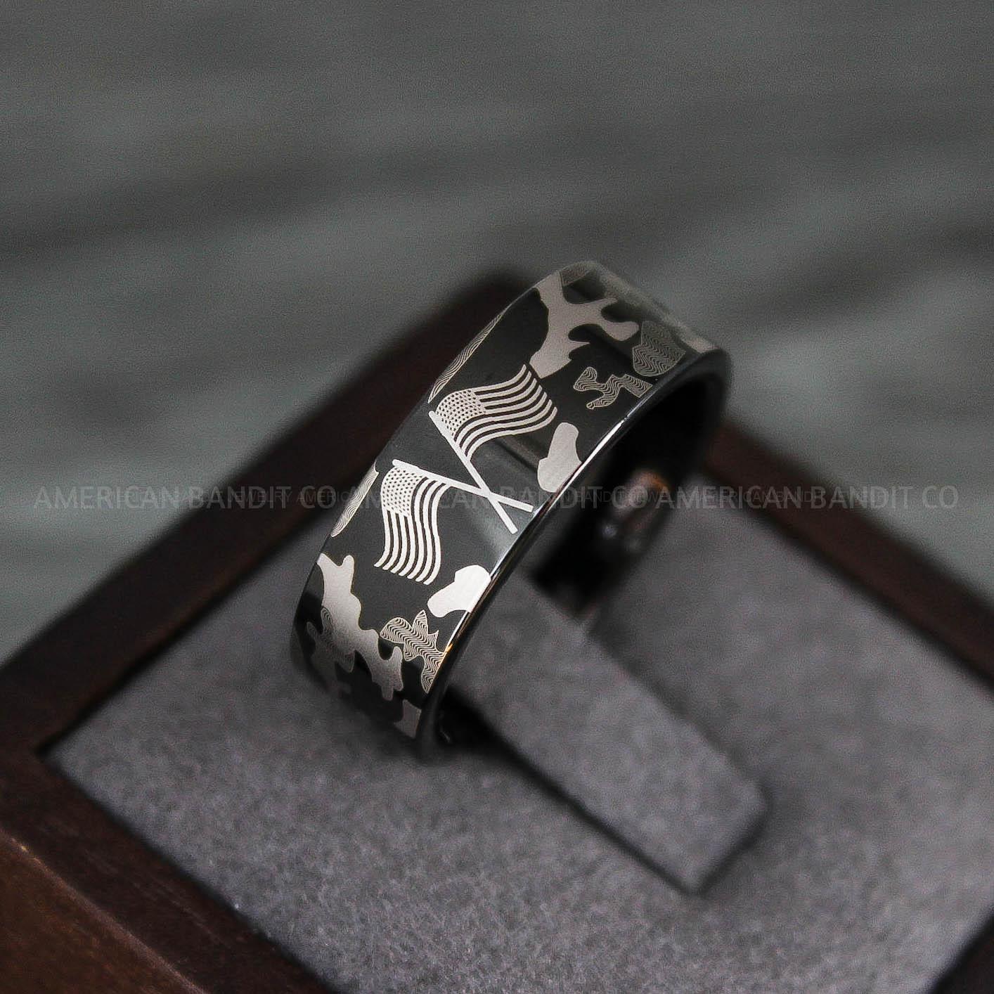 IMG_8116 American Flag Rings, Camo Rings, Army Rings, Military Rings, Military Jewelry - Image 1