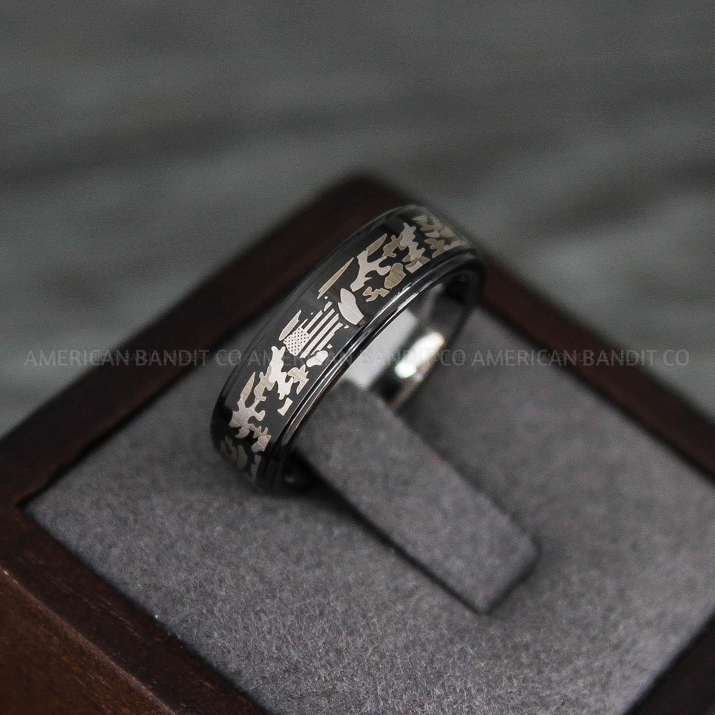 IMG_8117 American Flag Rings, Camo Rings, Army Rings, Military Rings, Military Jewelry - Image 1