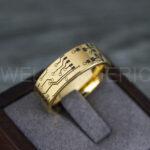 Circuit Board Ring, Circuit Board Wedding Band, Gamer Ring, Gamer Wedding Band, Yellow Gold Wedding Band