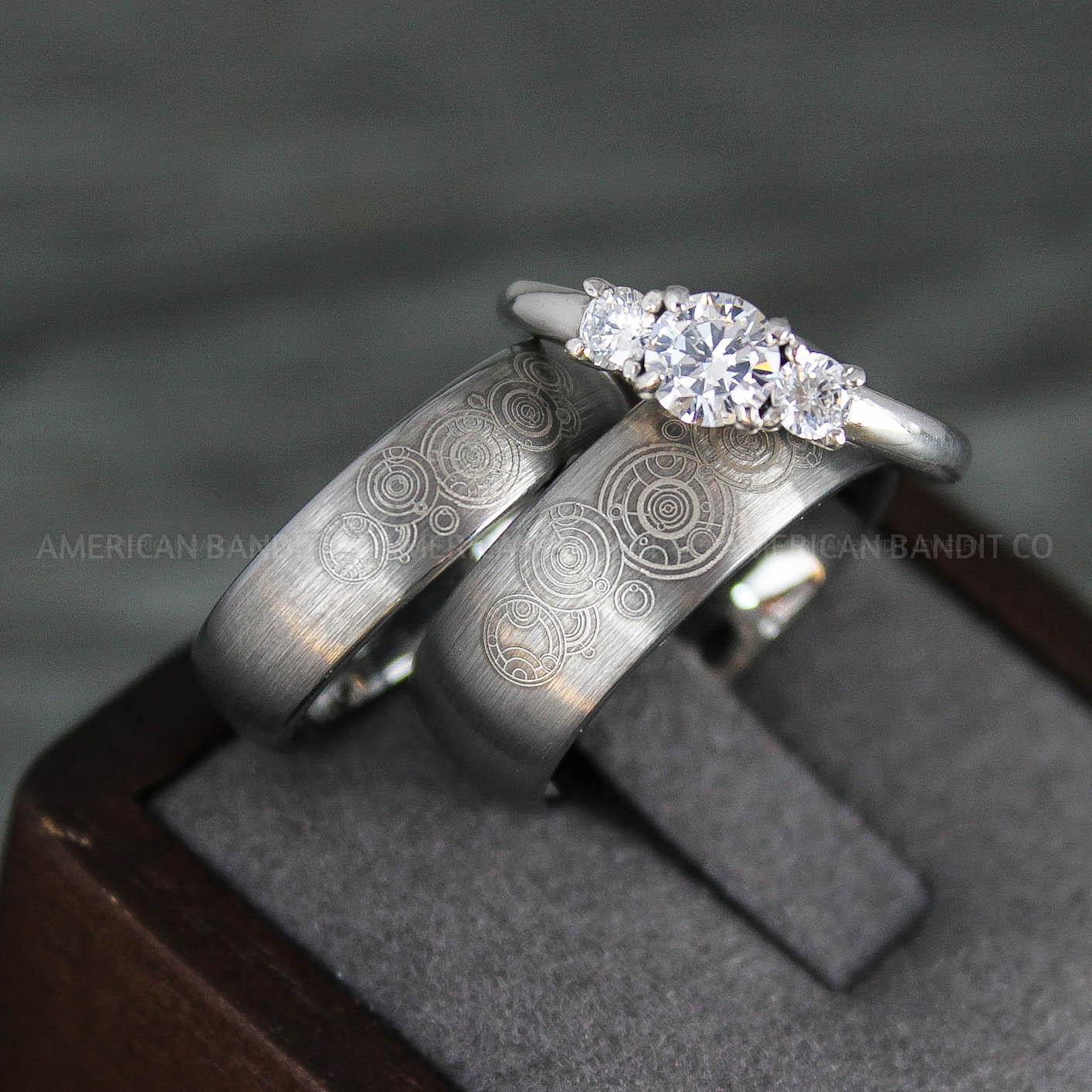 IMG_8122 Dr Who Rings, Dr Who Wedding Rings, Dr Who Jewelry, Gallifreyan Rings, Gallifreyan Wedding Rings, Gallifreyan Wedding Bands, Gallifreyan Jewelry - Image 1