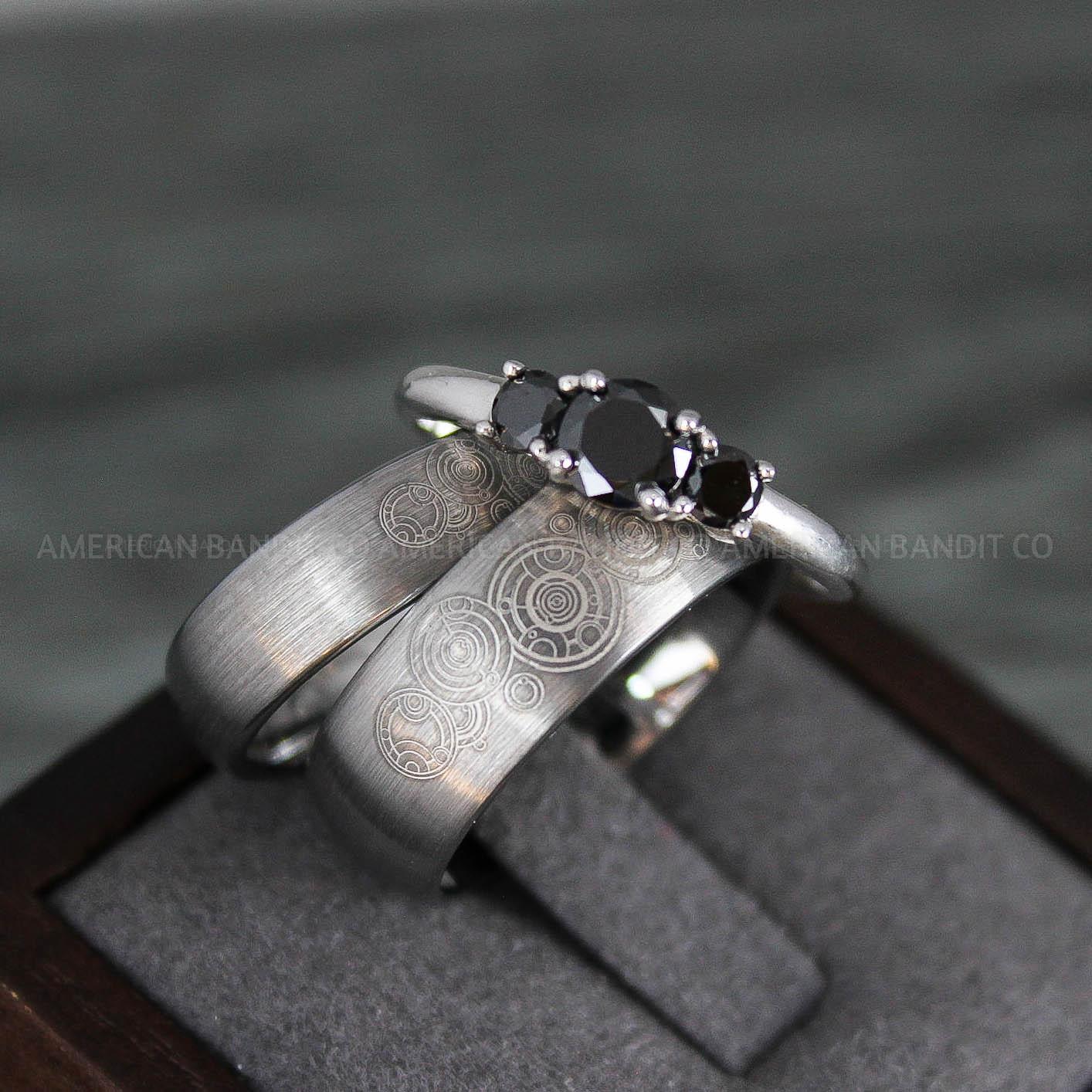 IMG_8123 Dr Who Rings, Dr Who Wedding Rings, Dr Who Jewelry, Gallifreyan Rings, Gallifreyan Wedding Rings, Gallifreyan Wedding Bands, Gallifreyan Jewelry - Image 1