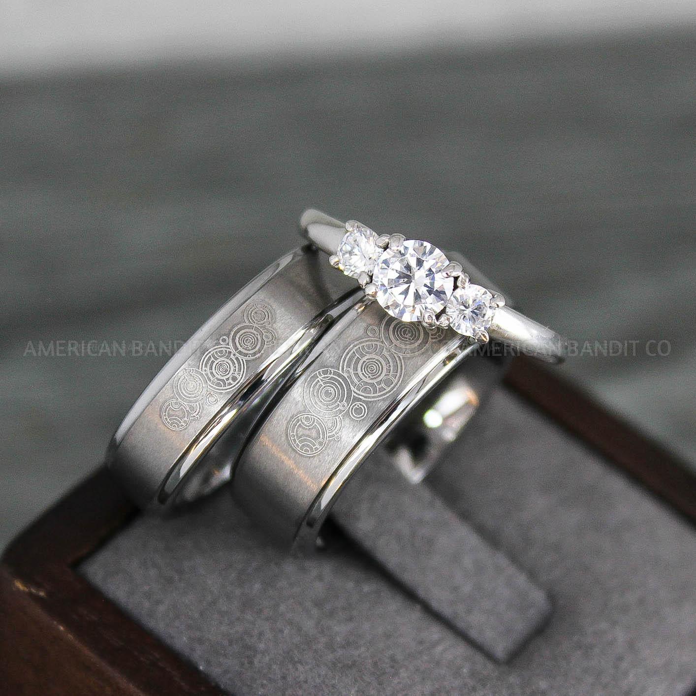 IMG_8132 Dr Who Rings, Dr Who Wedding Rings, Dr Who Jewelry, Gallifreyan Rings, Gallifreyan Wedding Rings, Gallifreyan Wedding Bands, Gallifreyan Jewelry - Image 1