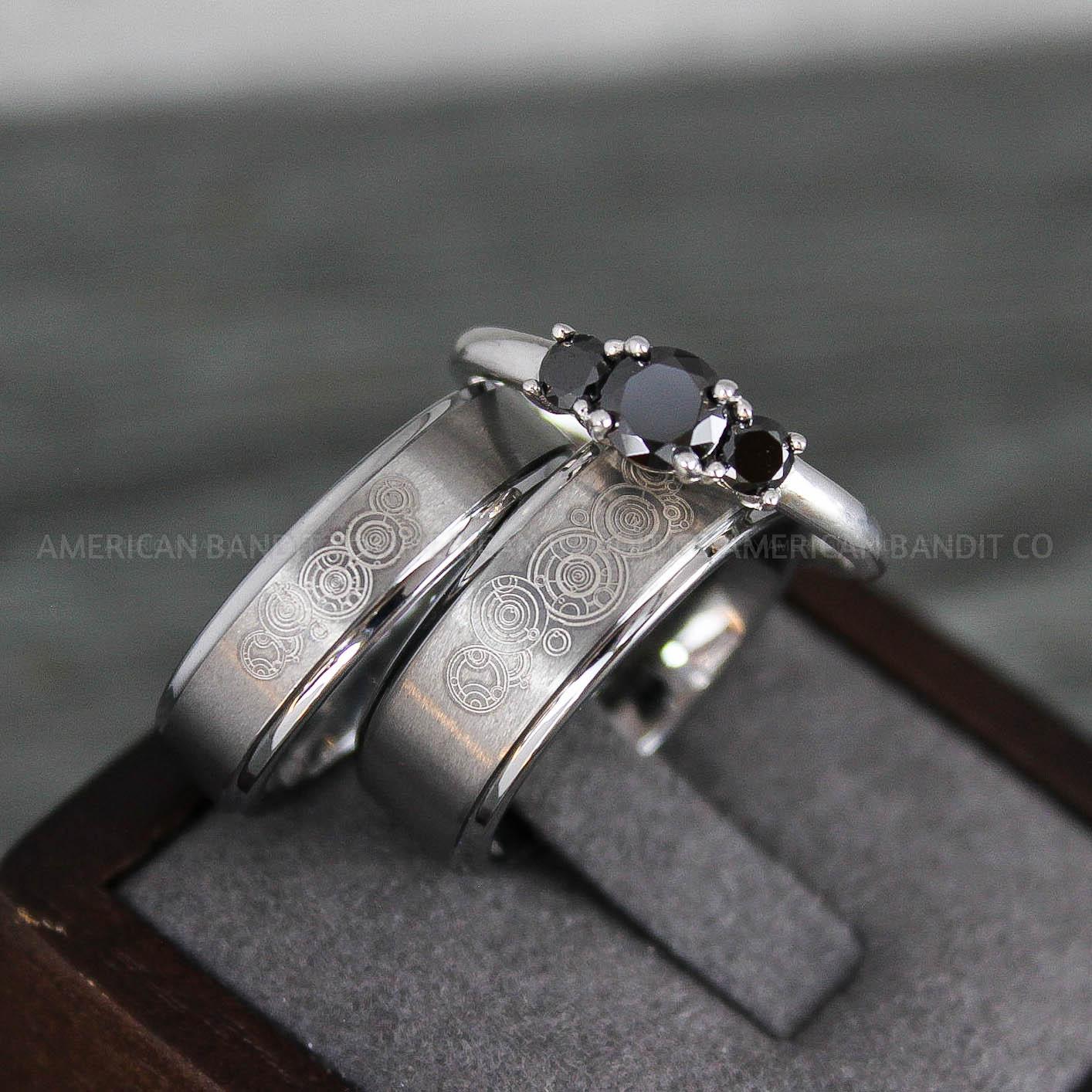 IMG_8133 Dr Who Rings, Dr Who Wedding Rings, Dr Who Jewelry, Gallifreyan Rings, Gallifreyan Wedding Rings, Gallifreyan Wedding Bands, Gallifreyan Jewelry - Image 1