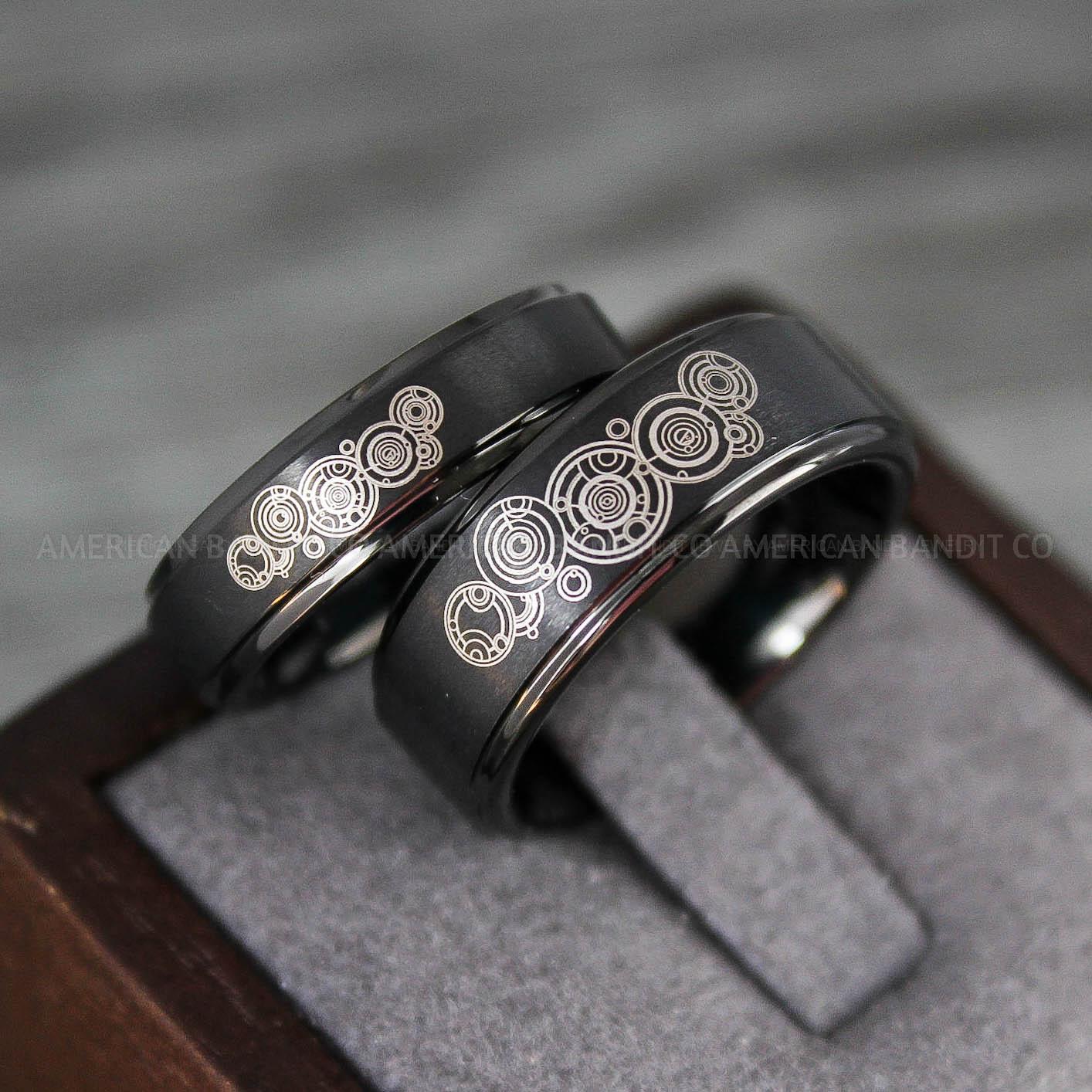 IMG_8136 Dr Who Rings, Dr Who Wedding Rings, Dr Who Jewelry, Gallifreyan Rings, Gallifreyan Wedding Rings, Gallifreyan Wedding Bands, Gallifreyan Jewelry - Image 1