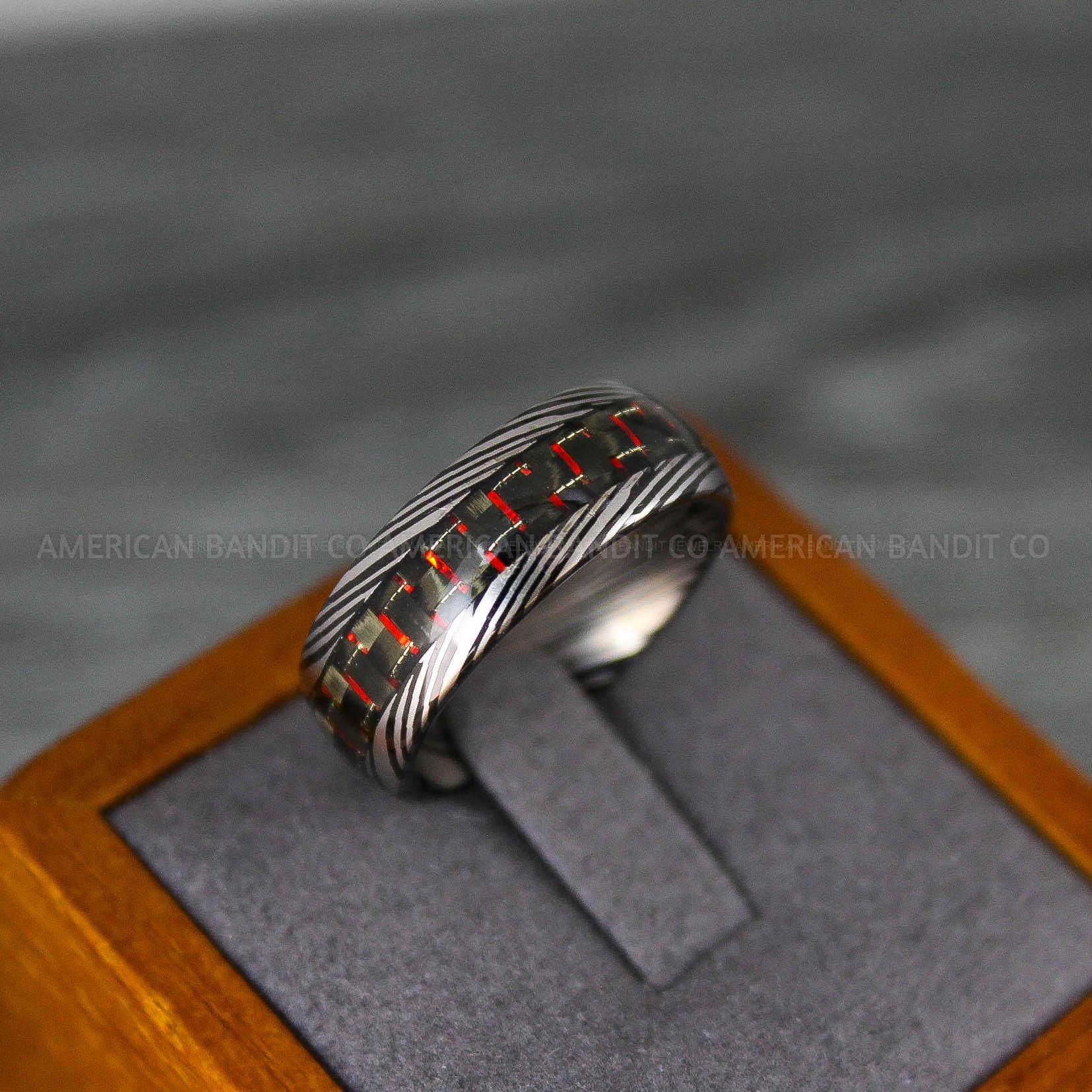 IMG_8159 Damascus Steel Ring, Damascus Steel Wedding Band, Damascus Steel Jewelry, Damascus Steel Wedding Ring - Image 1