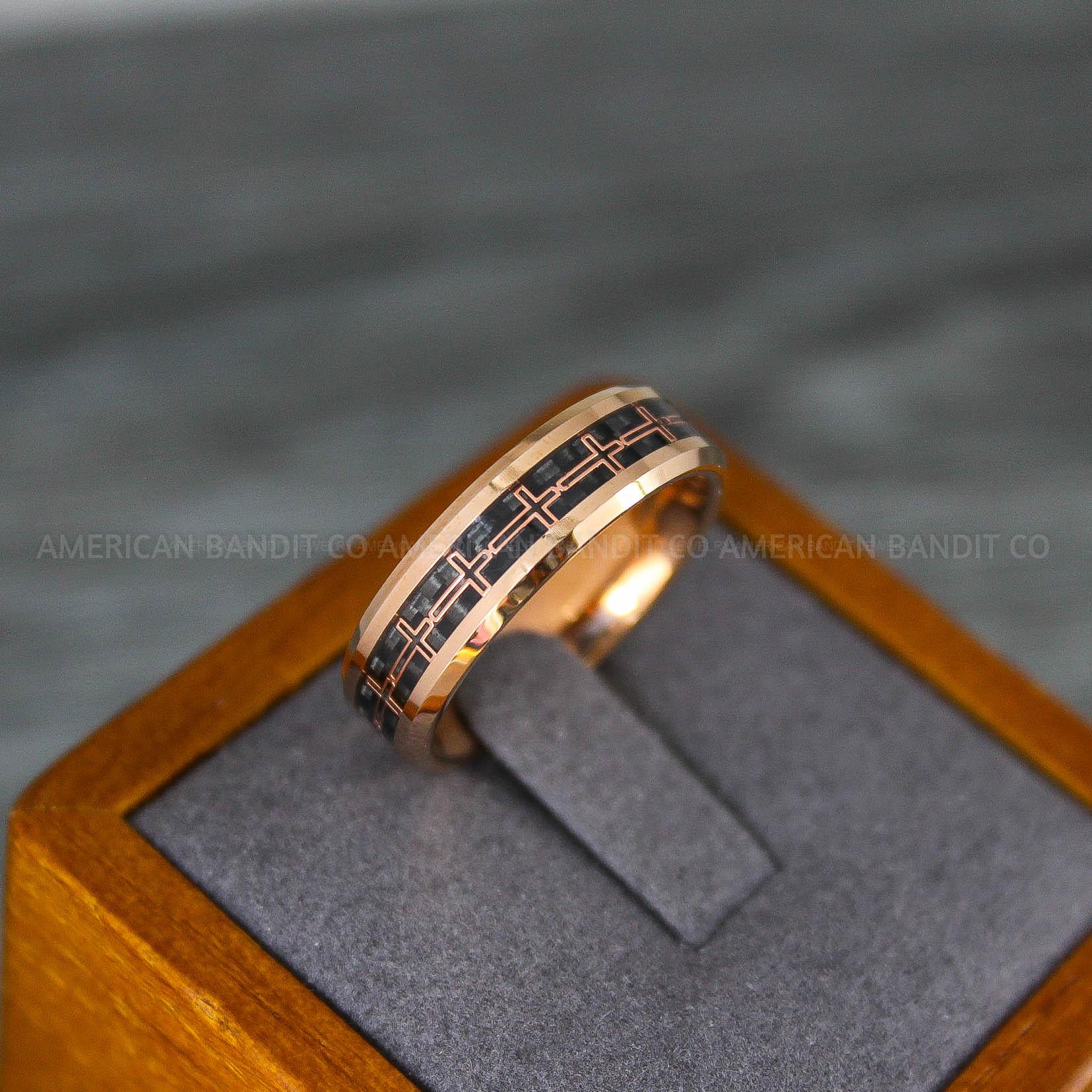IMG_8161 Cross Rings, Religious Rings, Rose Gold Wedding Band, Rose Gold Wedding Ring, Cross Wedding Band - Image 1