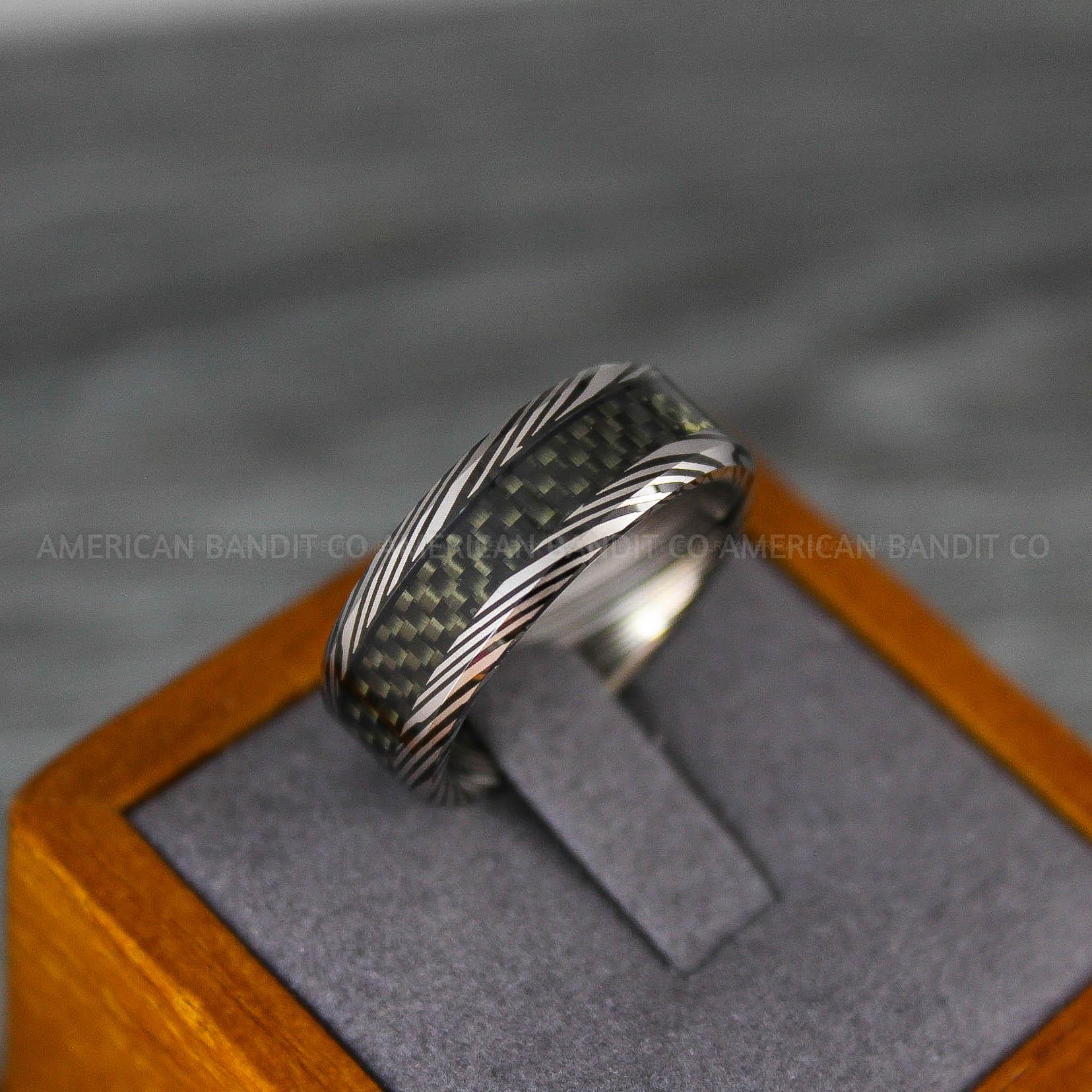 IMG_8166 Damascus Steel Ring, Damascus Steel Wedding Band, Damascus Steel Jewelry, Damascus Steel Wedding Ring - Image 1