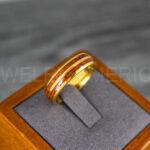 Wood Ring, Wood Wedding Band, Wood Ring, Yellow Gold Wedding Band, Wood Wedding Ring, Yellow Gold Wedding Ring