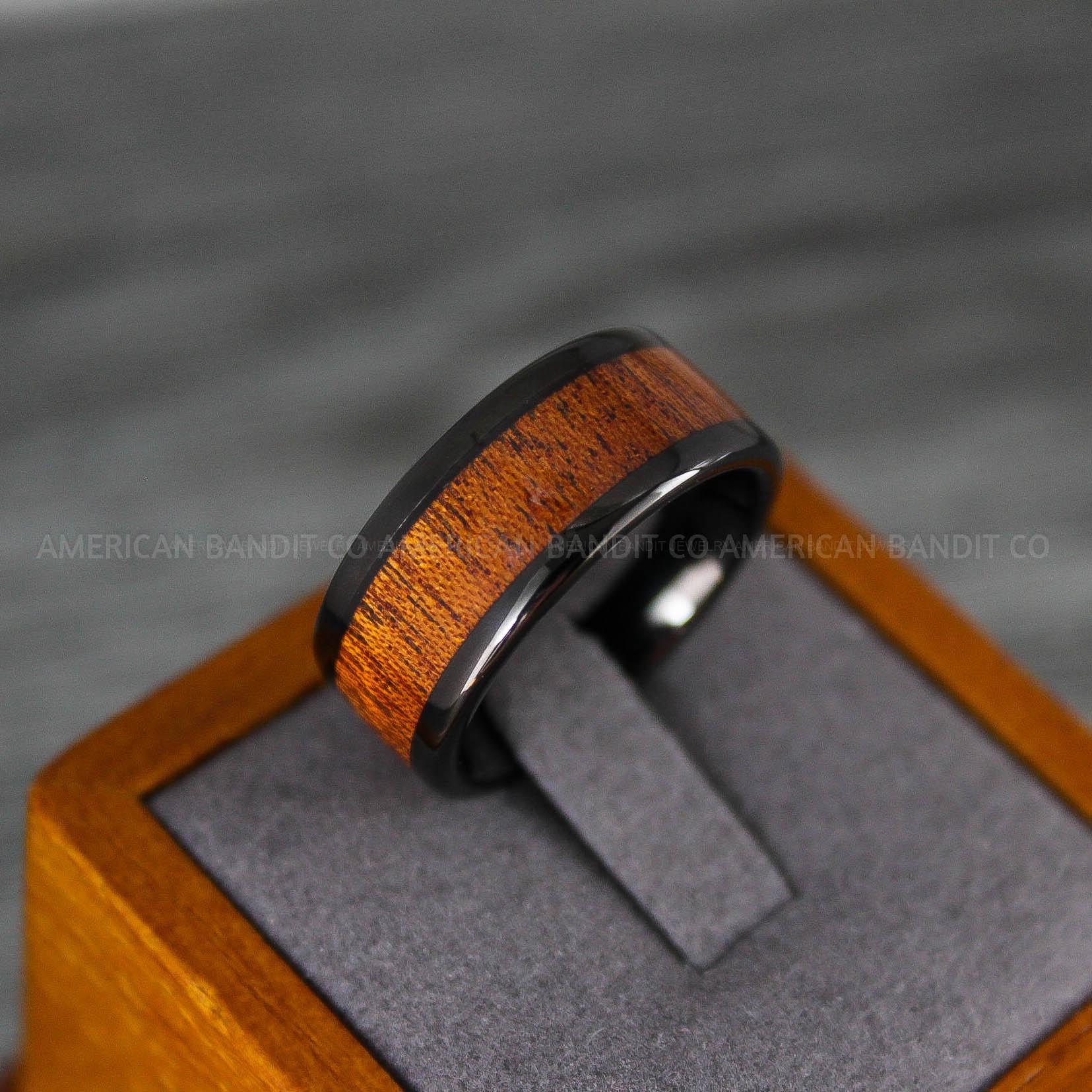 IMG_8181 Wood Ring, Wood Wedding Band, Wood Ring, Black Wedding Band, Wood Wedding Ring, Black Wedding Ring - Image 1