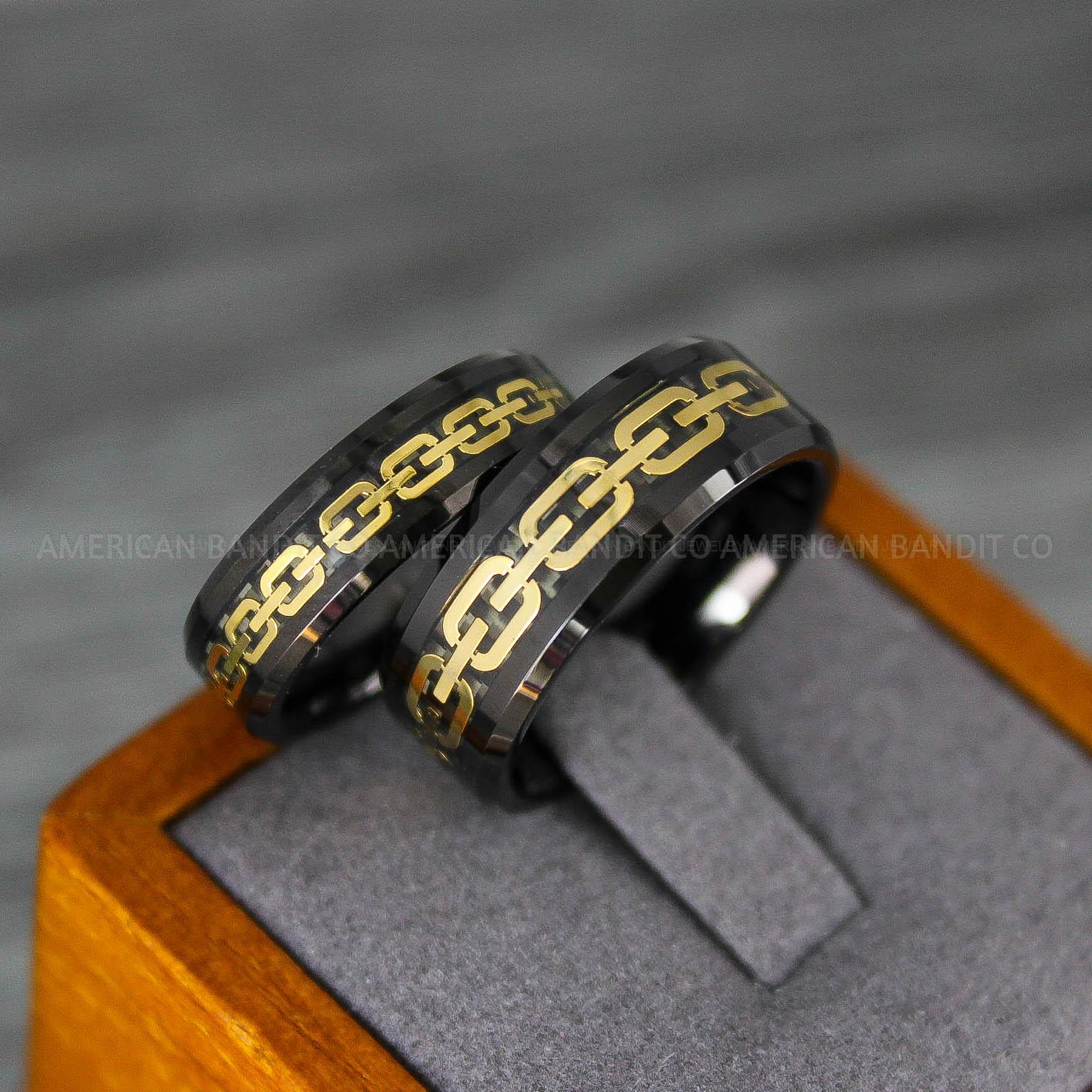 IMG_8185 Bioshock Rings, Couple Rings, Black Wedding Bands, Black Bioshock Rings, Bioshock Wedding Bands, Black Wedding Bands - Image 1