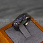 American Flag Ring, Black Wedding Band, Black Wedding Ring, Black Tungsten Ring with Blue Carbon Fiber Inlay, 8mm Black Ring - Image 3